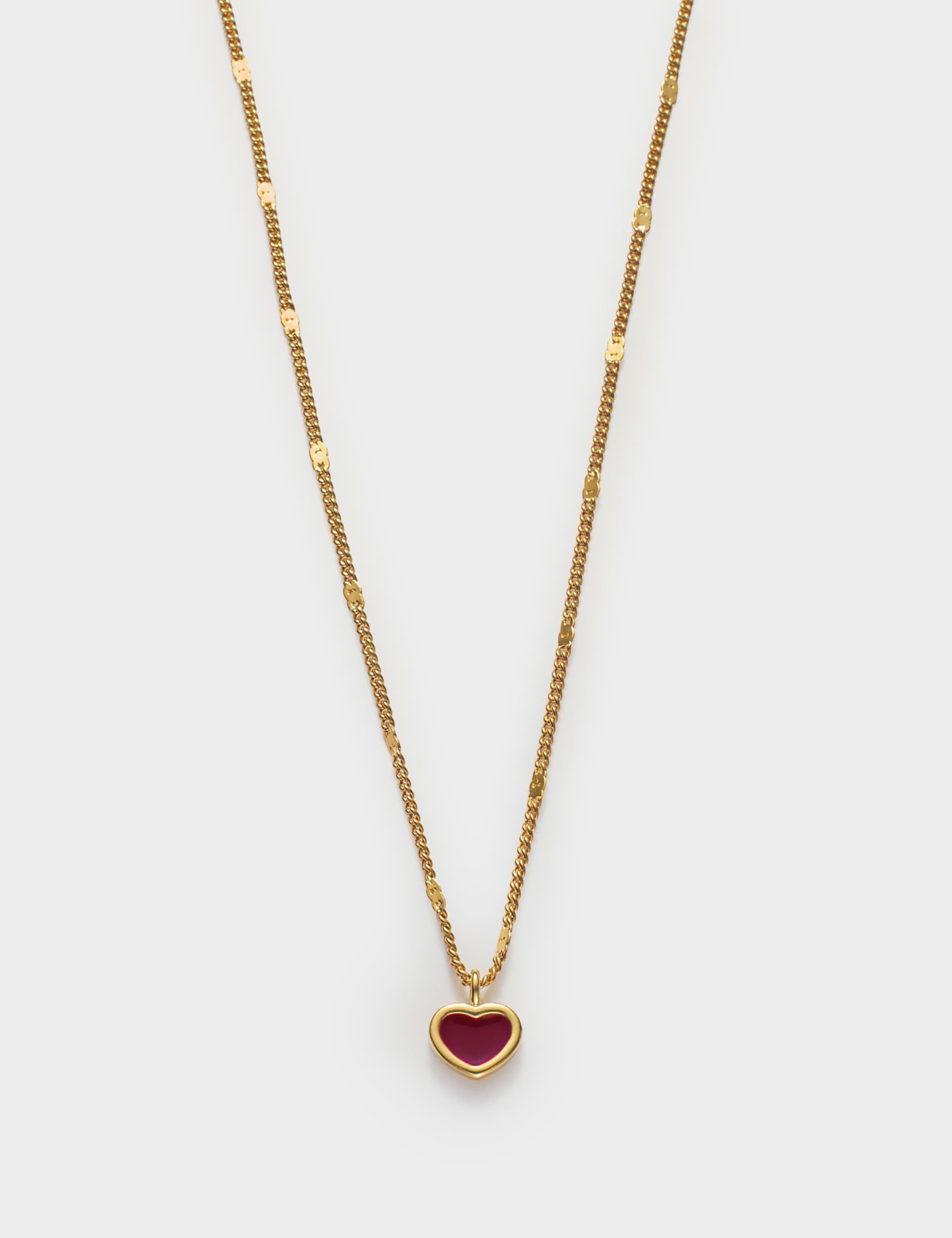 Gold Coated Enamel Heart Waterproof Necklace 5 of 5