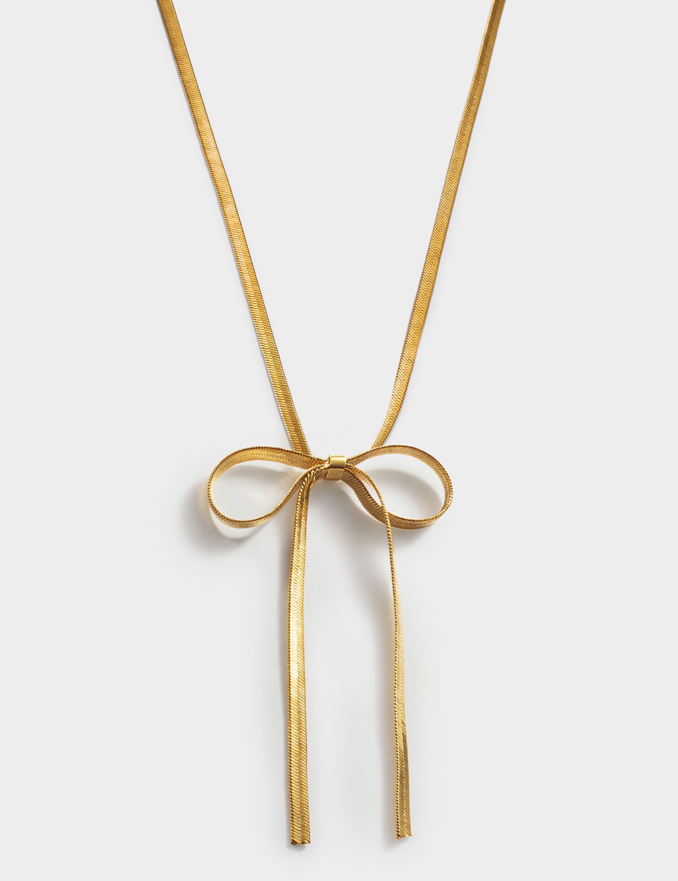 Gold Coated Ribbon Bow Waterproof Necklace 3 of 5