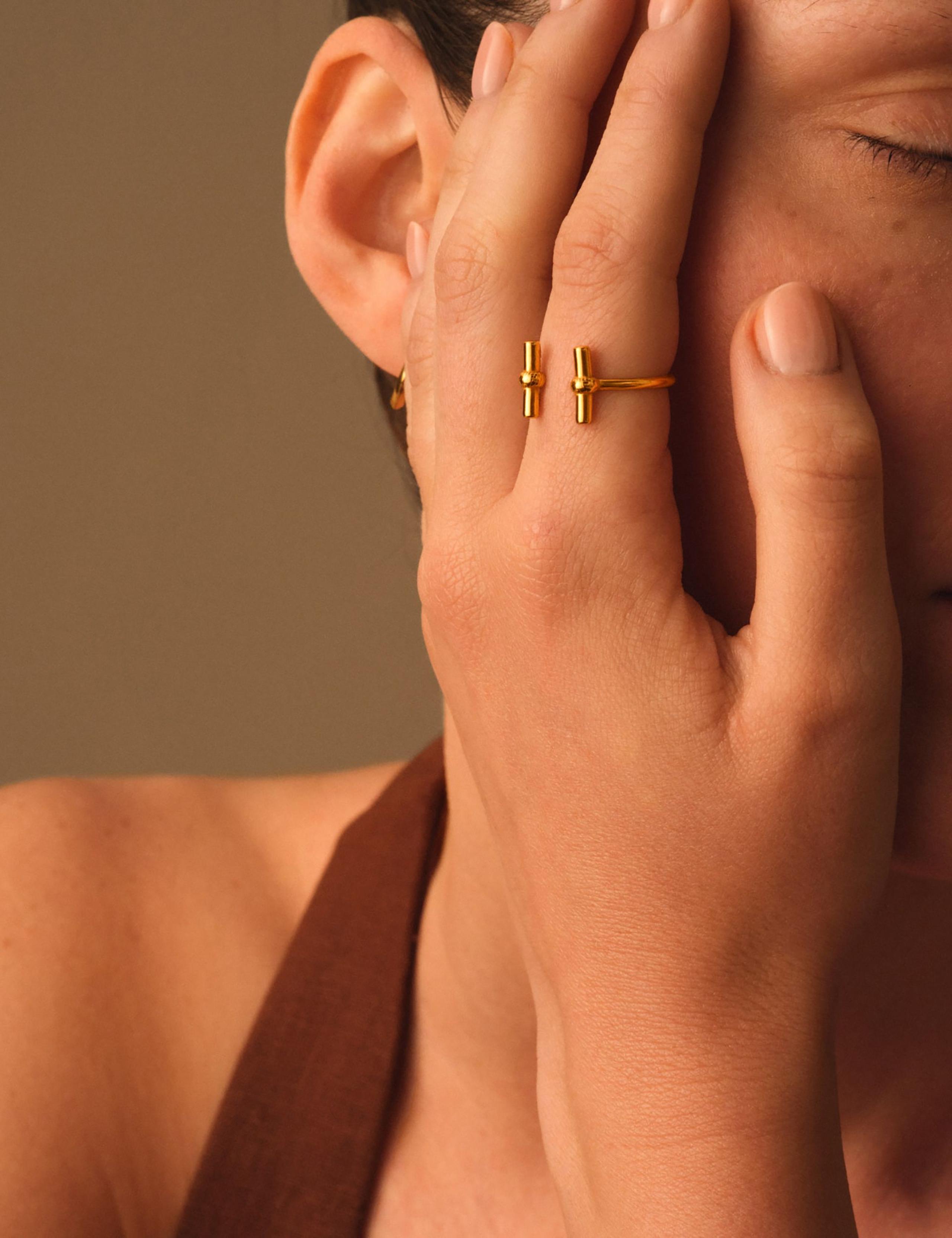 Gold Plated T-Bar Waterproof Ring 3 of 5