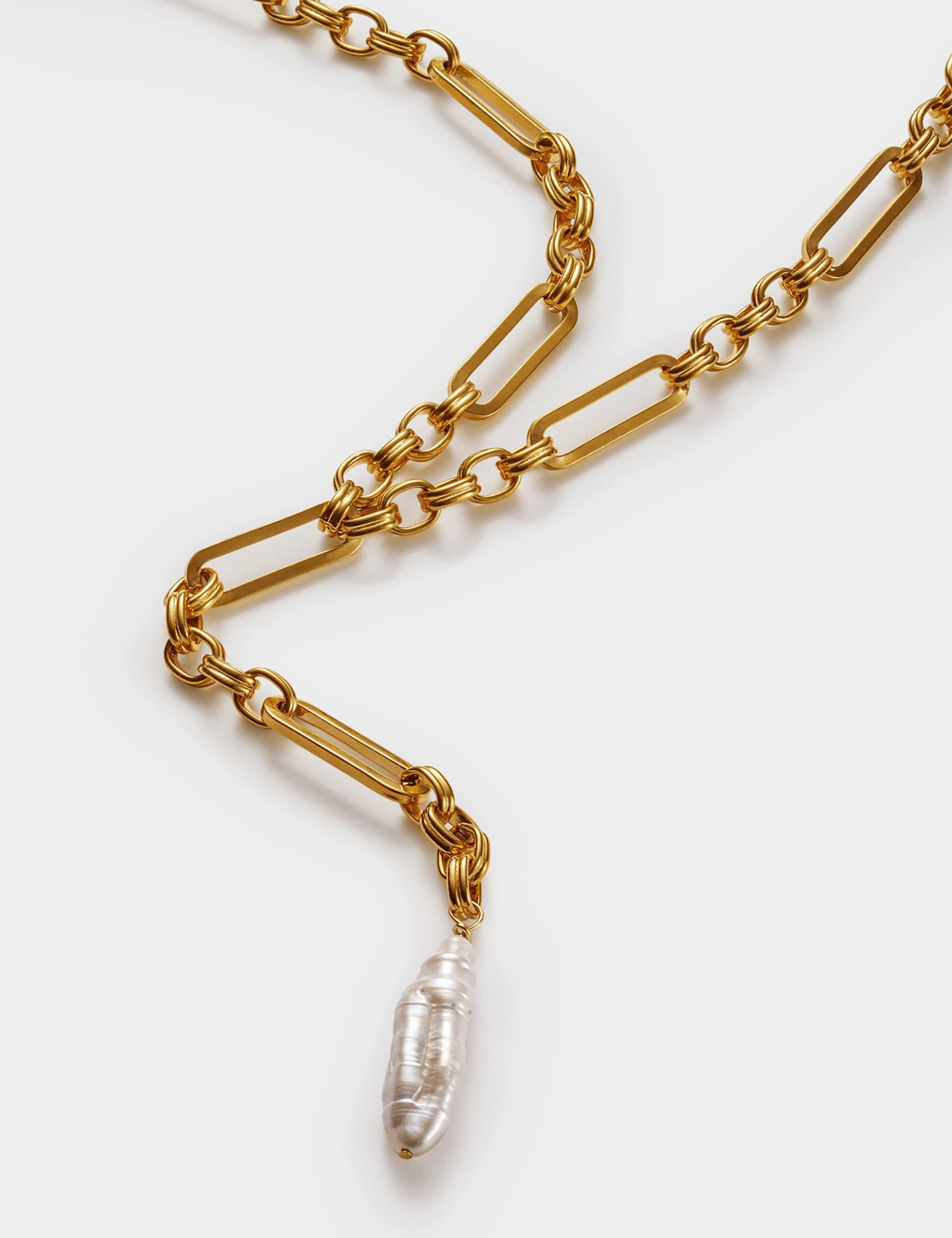 Gold Plated Pearl Waterproof Chain Necklace 5 of 6