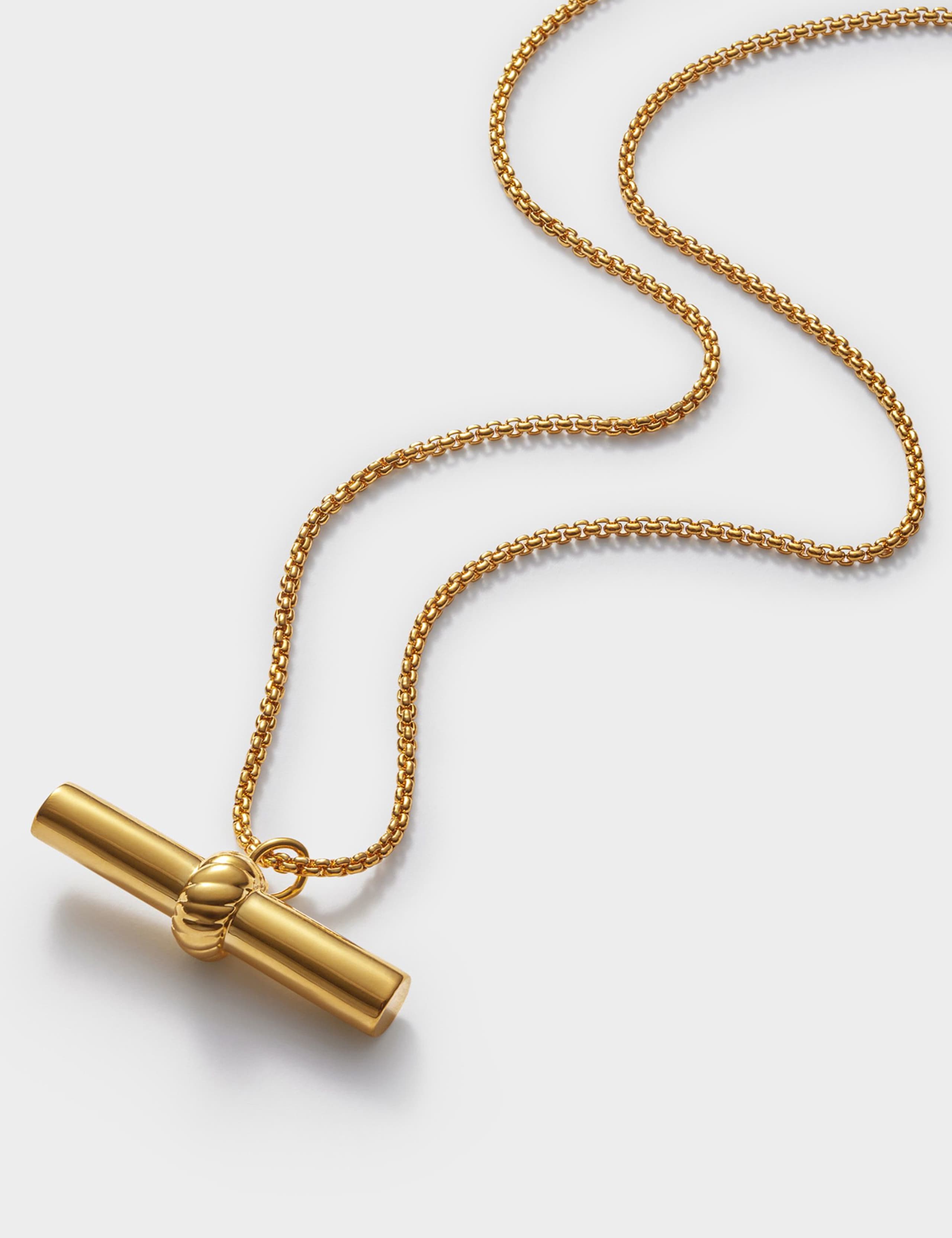 Gold Plated T-Bar Waterproof Necklace 3 of 6