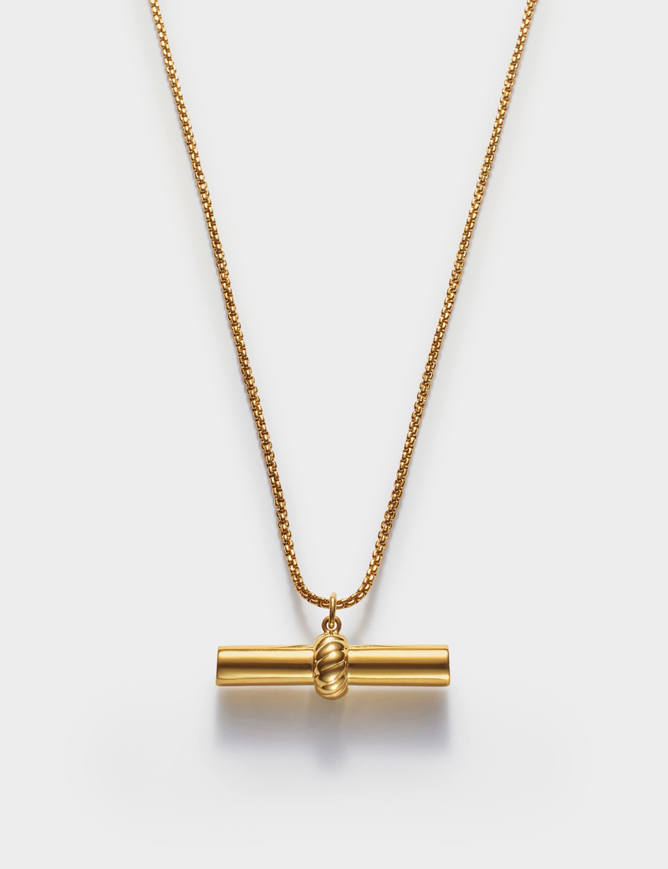 Gold Plated T-Bar Waterproof Necklace 4 of 6
