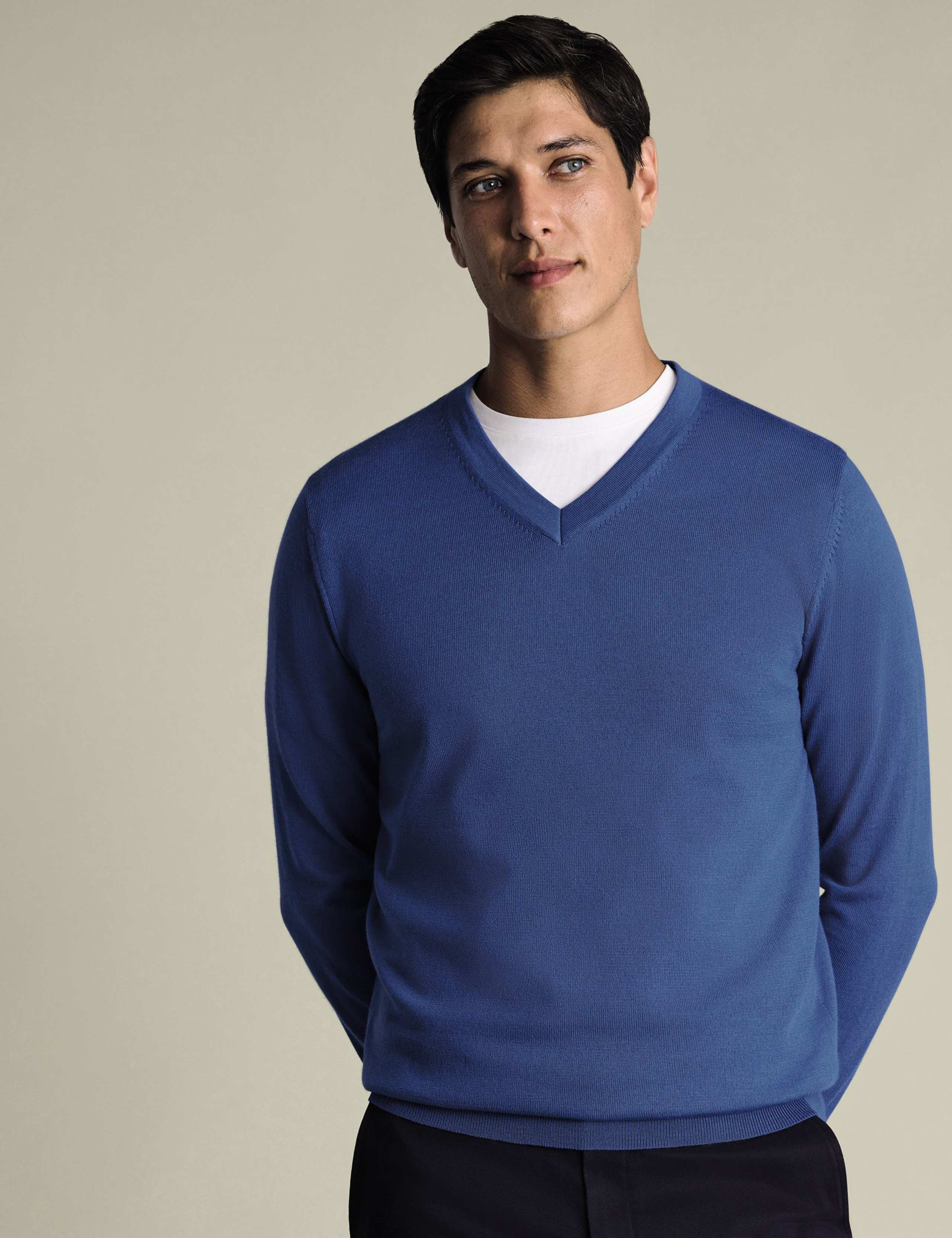 Pure Merino Wool V-Neck Jumper 1 of 4