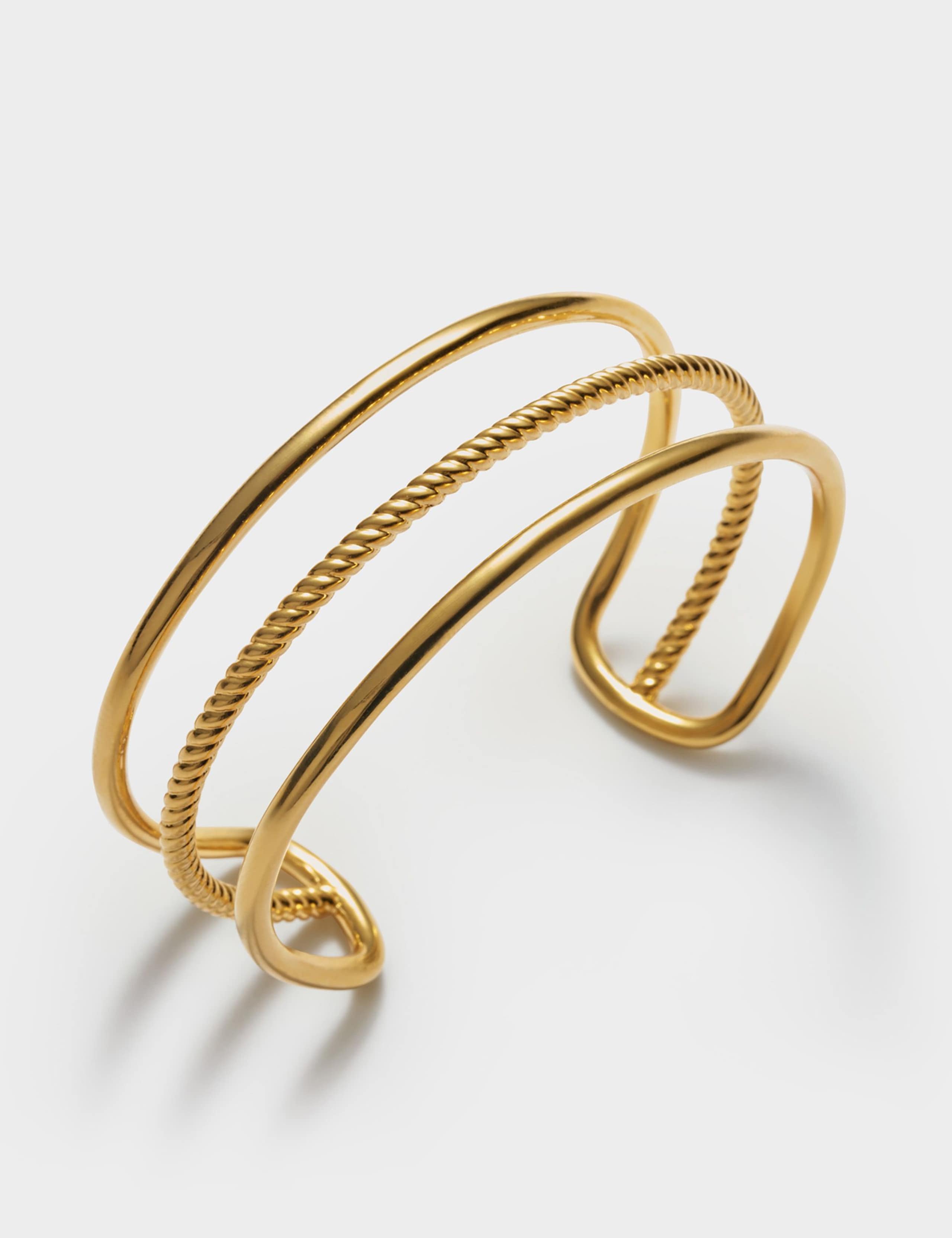 Gold Plated Waterproof Open Cuff Bangle 3 of 7