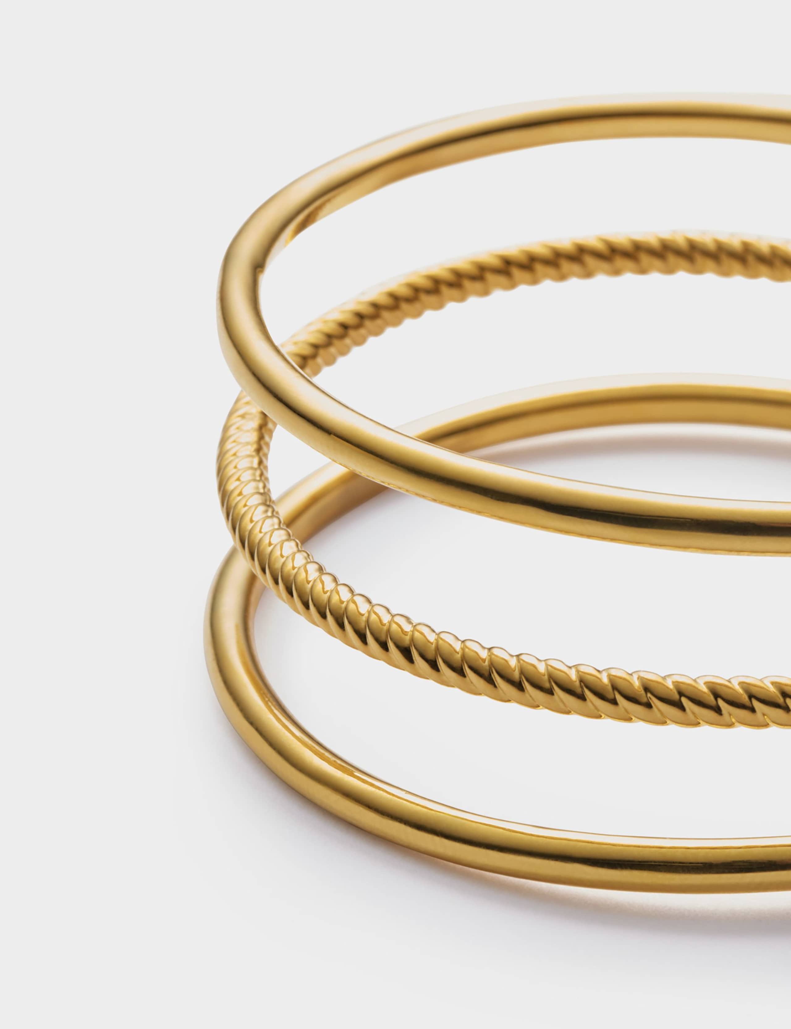 Gold Plated Waterproof Open Cuff Bangle 6 of 7