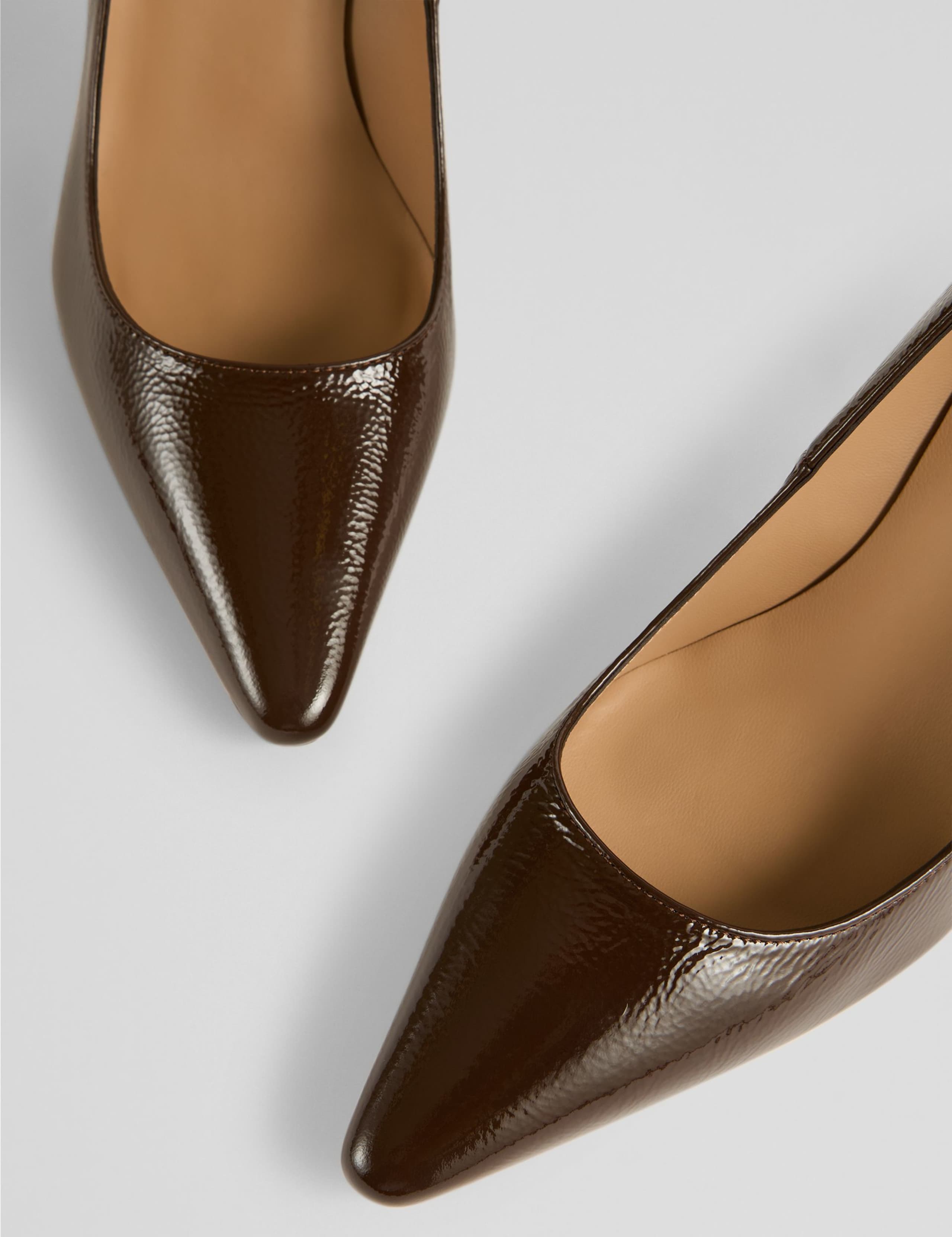 Leather Patent Stiletto Heel Pointed Court Shoes 3 of 3