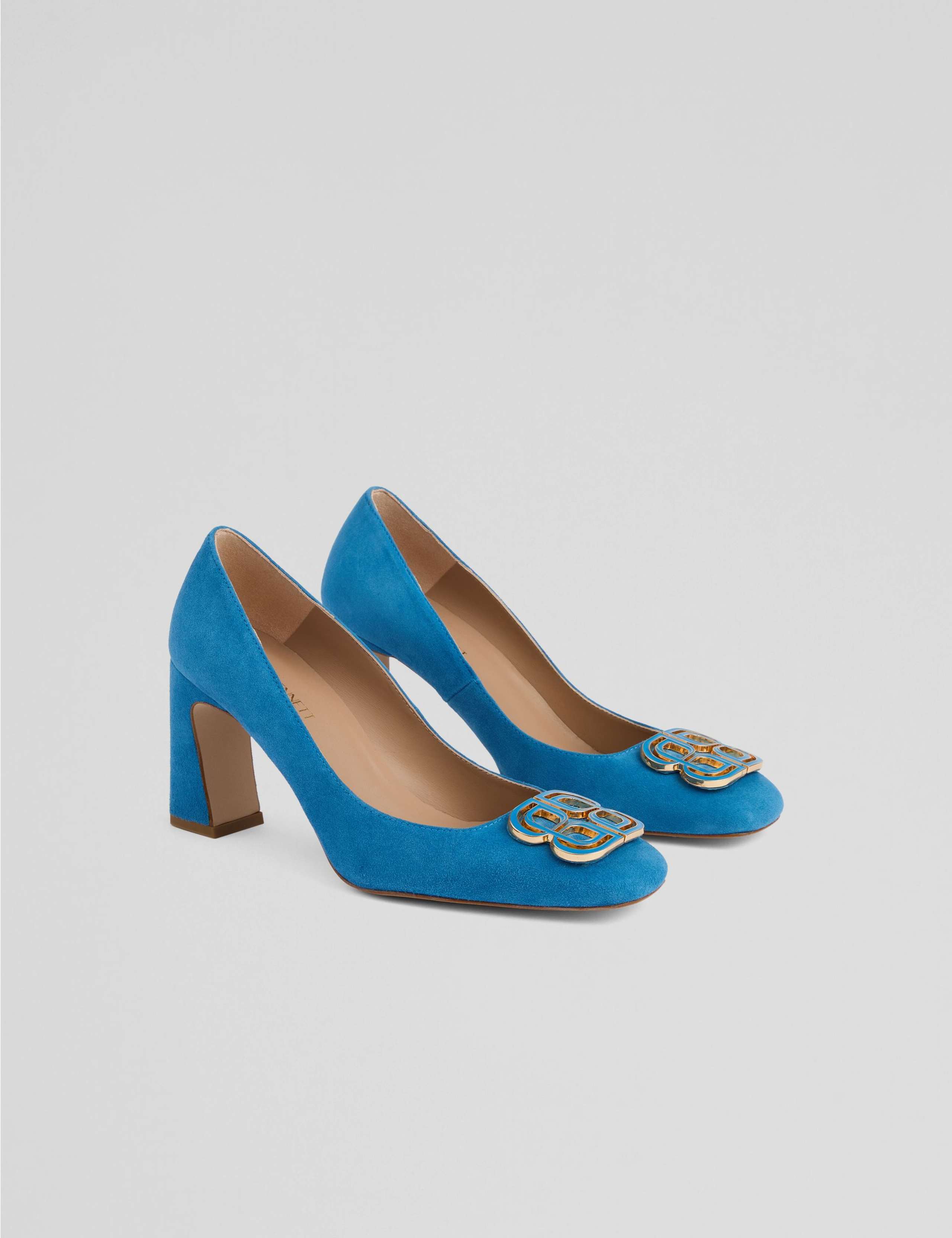 Suede Slip On Block Heel Court Shoes 3 of 3