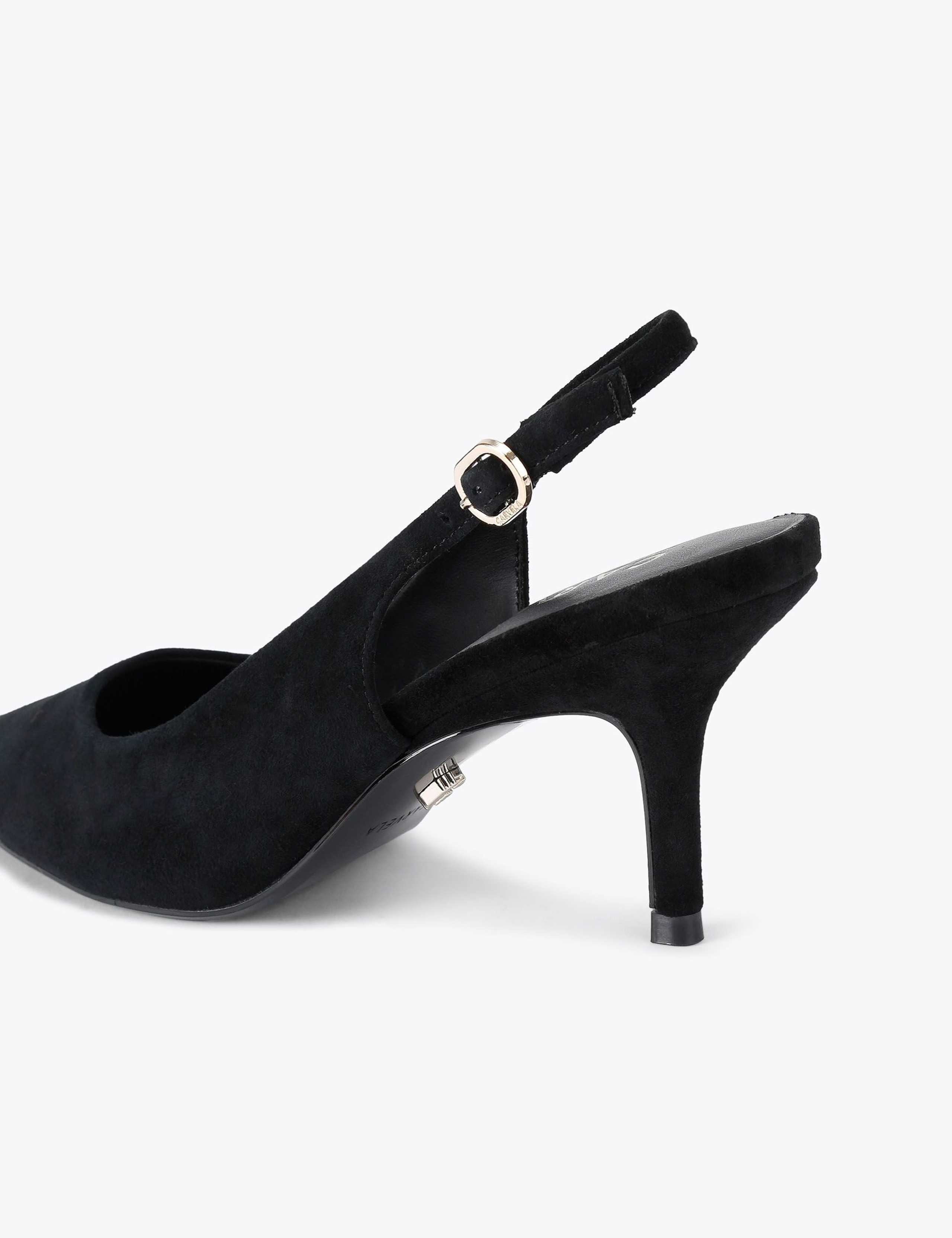 Suede Stiletto Heel Pointed Slingback Shoes 2 of 4