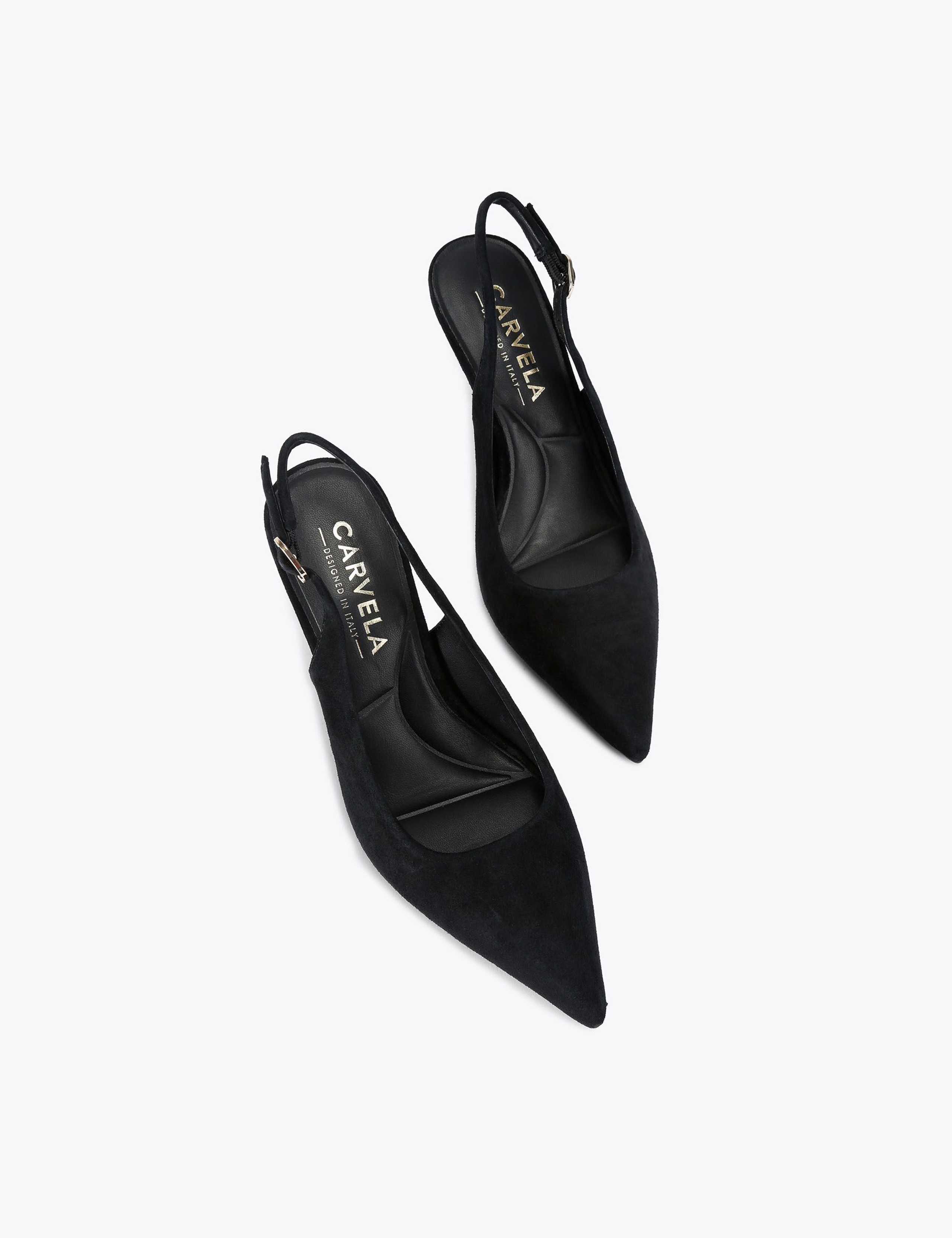 Suede Stiletto Heel Pointed Slingback Shoes 3 of 4