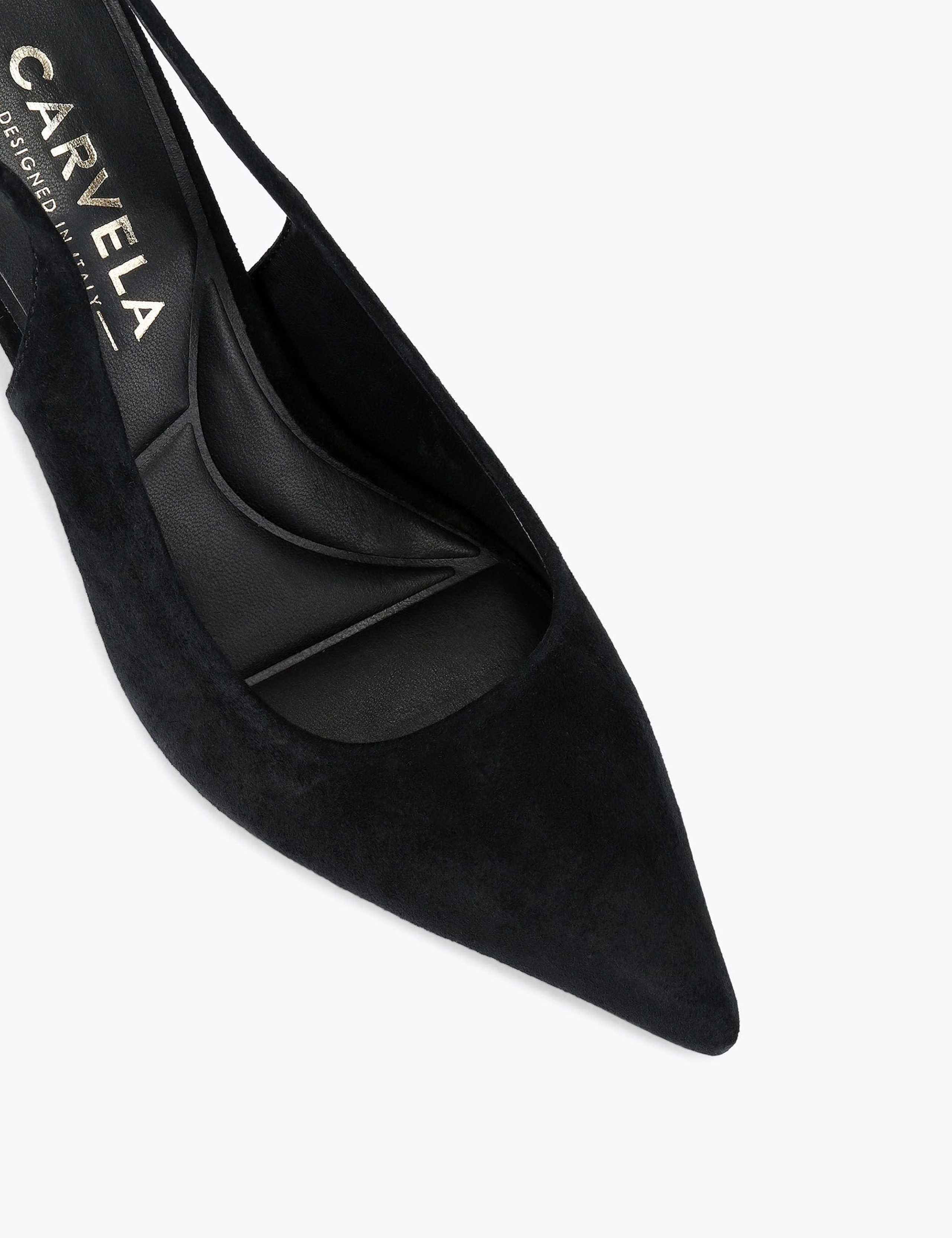 Suede Stiletto Heel Pointed Slingback Shoes 4 of 4