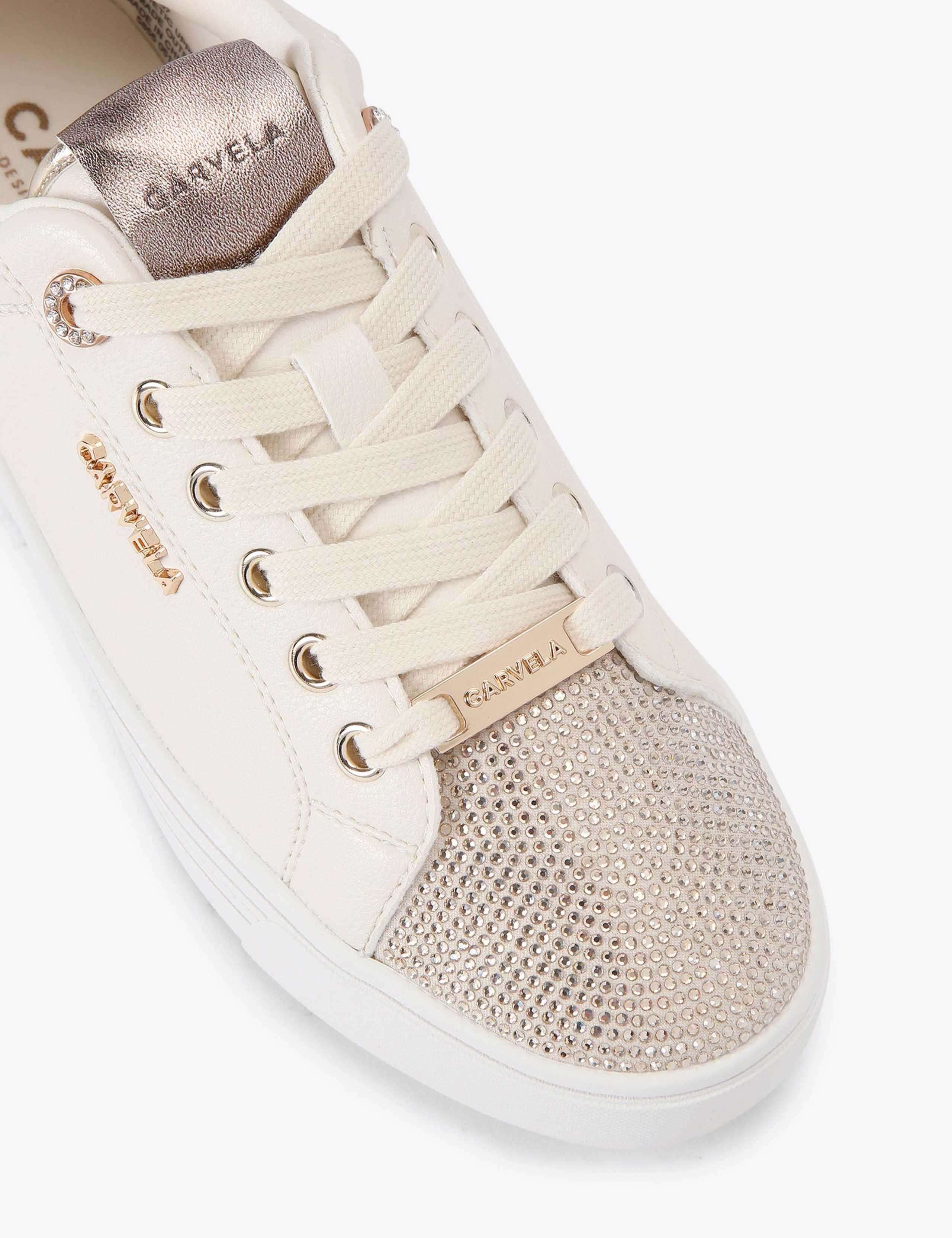 Metallic Embellished Toe Cap Cupsole Trainers 2 of 4