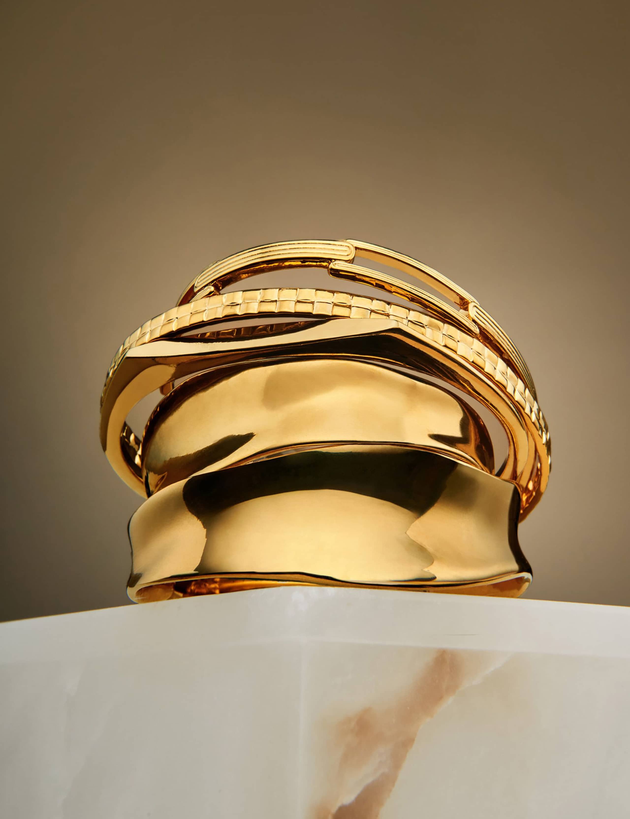 Gold Plated Waterproof Cuff Bangle 2 of 7