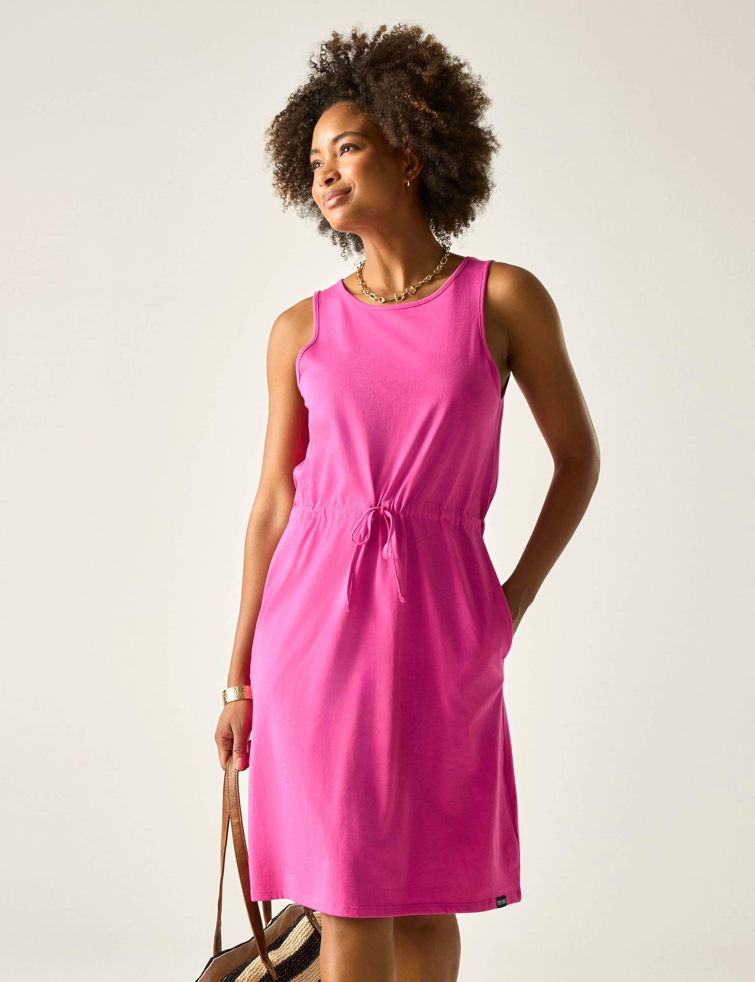 Amorie Cotton Rich Knee Length Waisted Dress 1 of 7