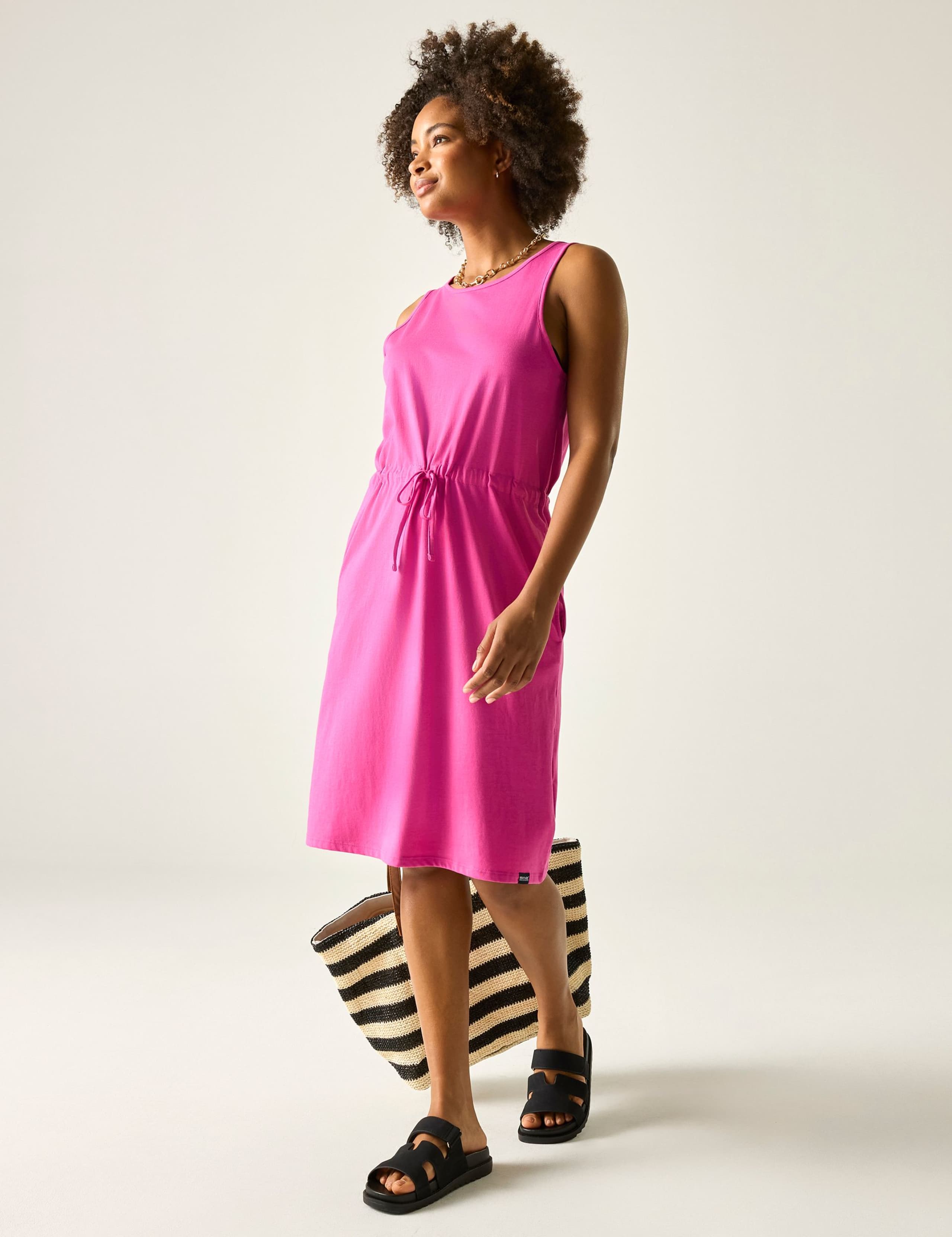 Amore Cotton Rich Knee Length Waisted Dress 3 of 7