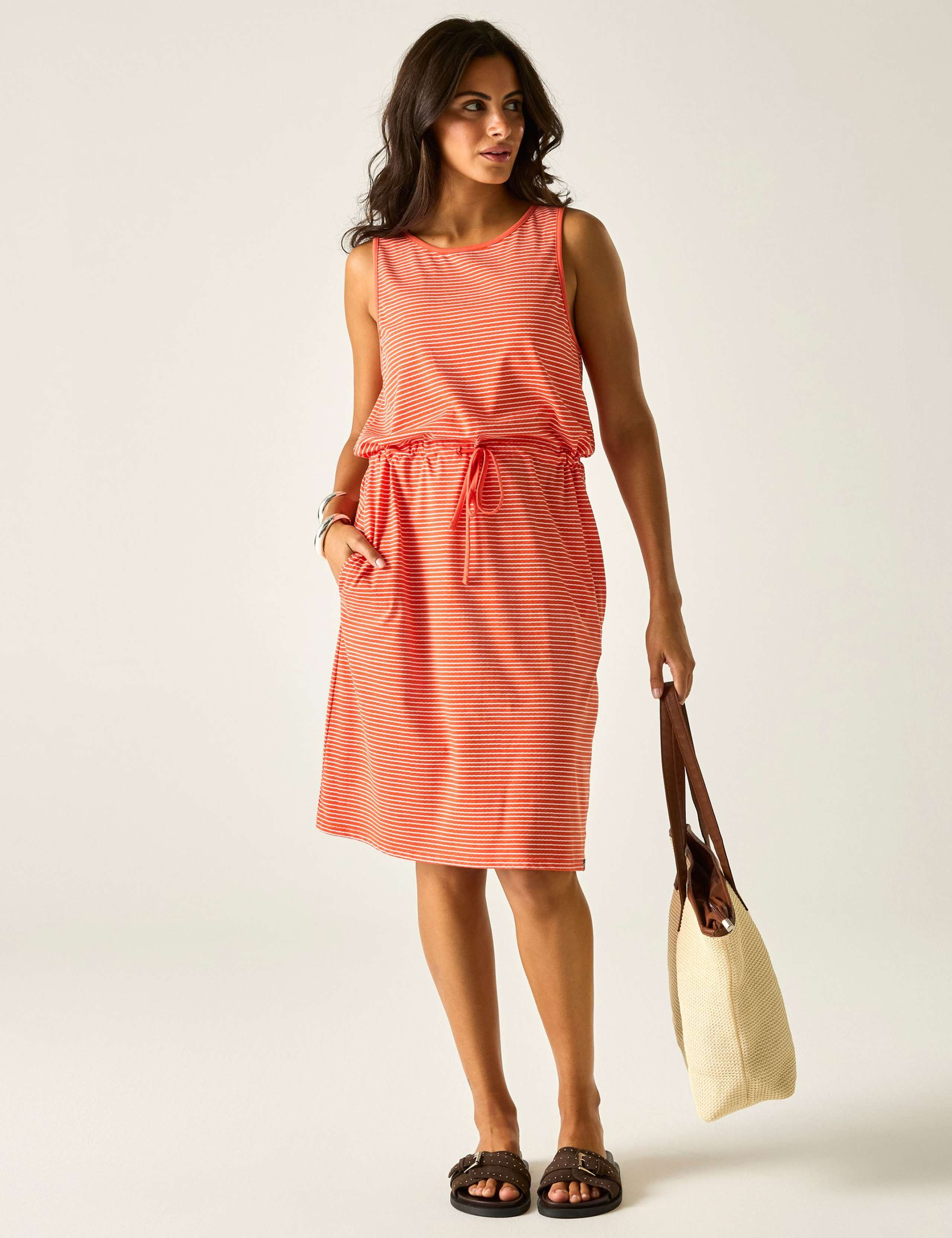 Amore Cotton Rich Striped Waisted Dress 3 of 6