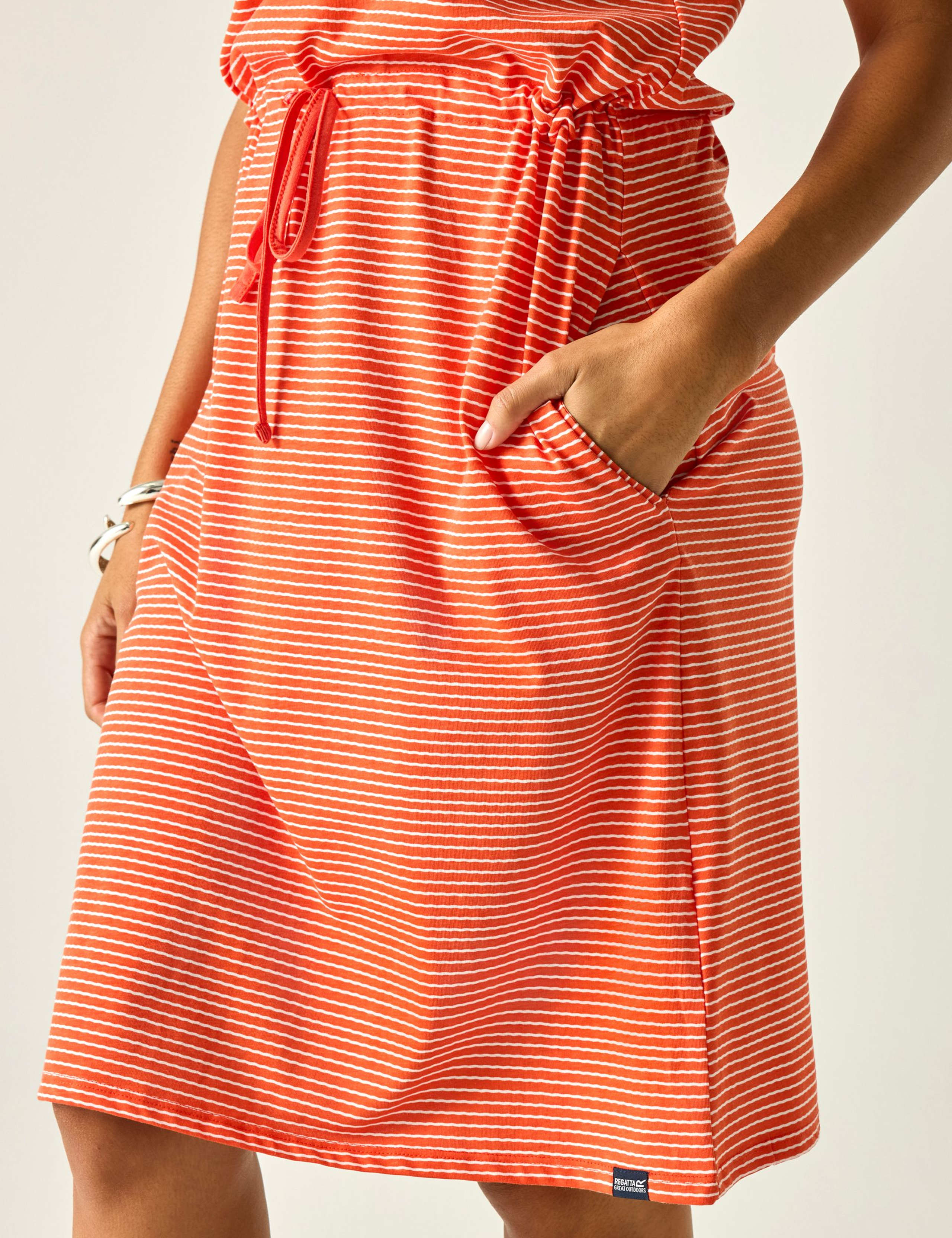 Amorie Cotton Rich Striped Waisted Dress 5 of 6