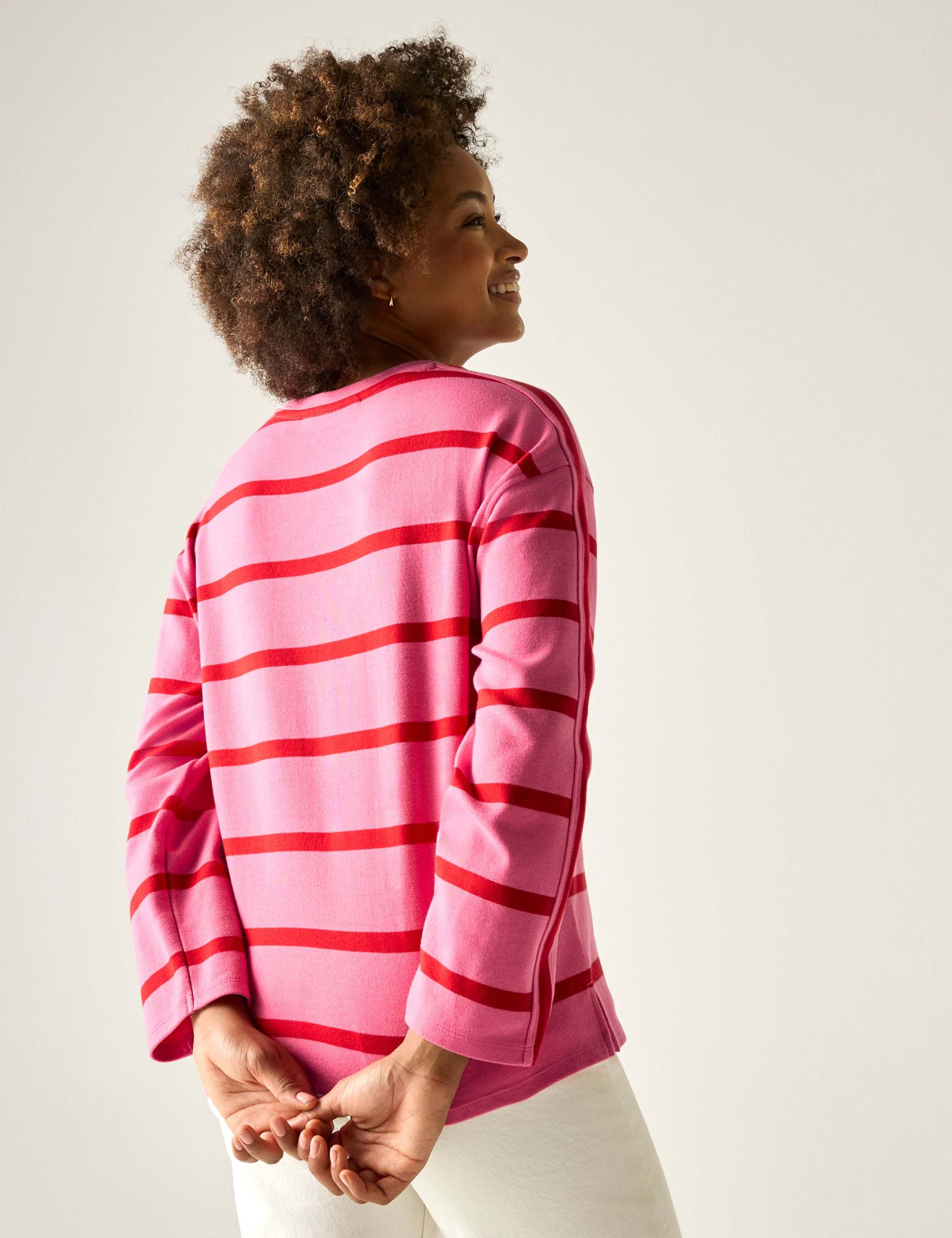Avira Cotton Rich Striped Sweatshirt 7 of 7
