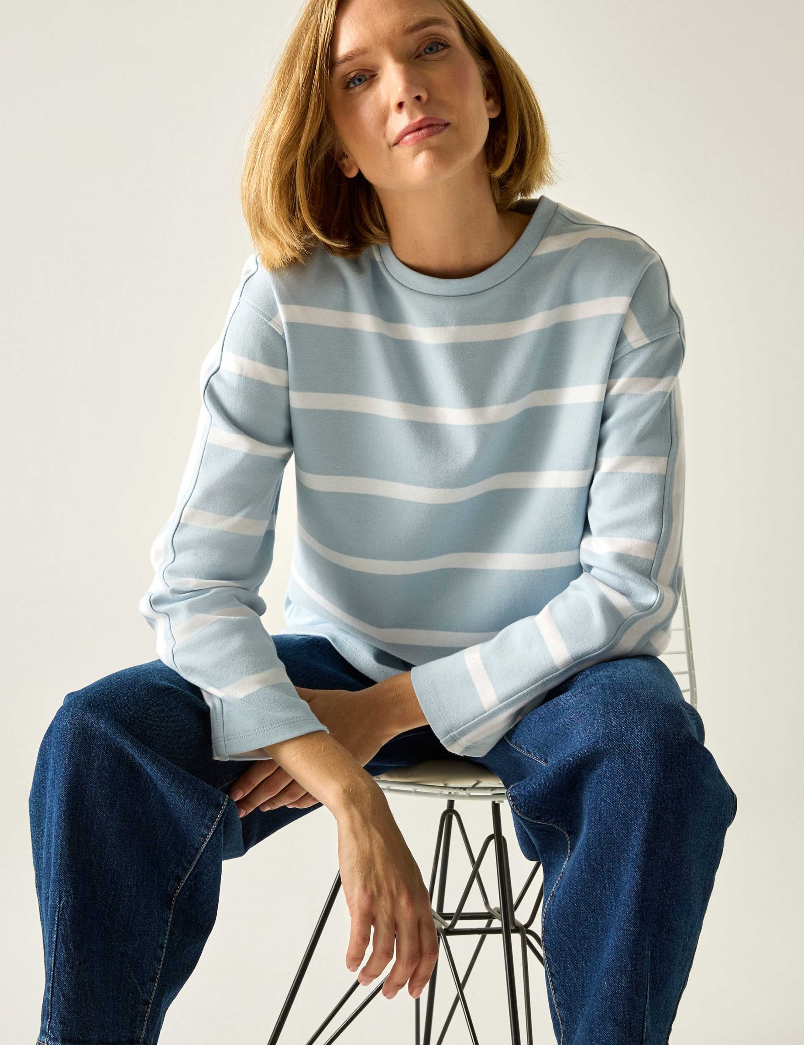 Avira Cotton Rich Striped Sweatshirt 6 of 7