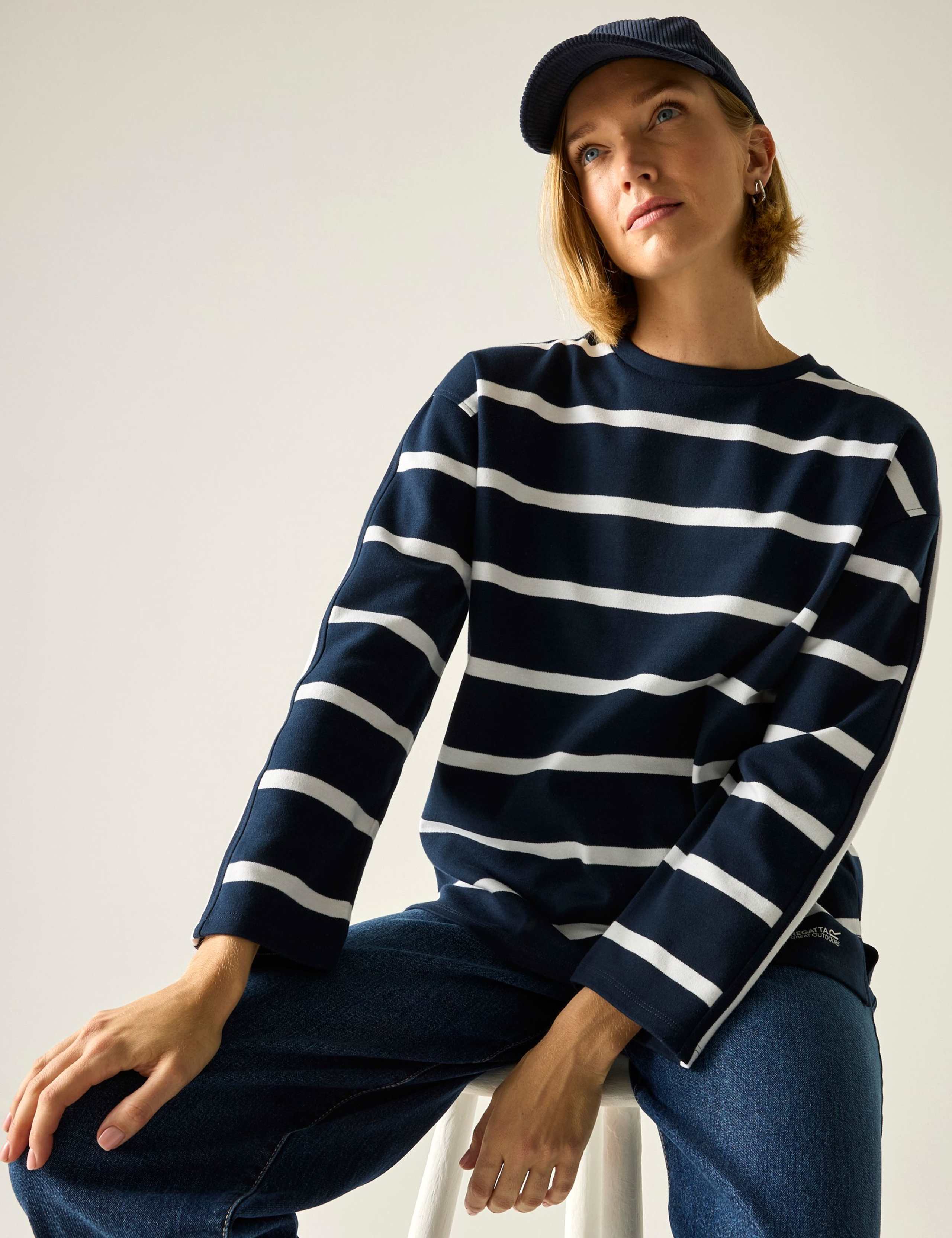 Avira Cotton Rich Striped Sweatshirt 6 of 7