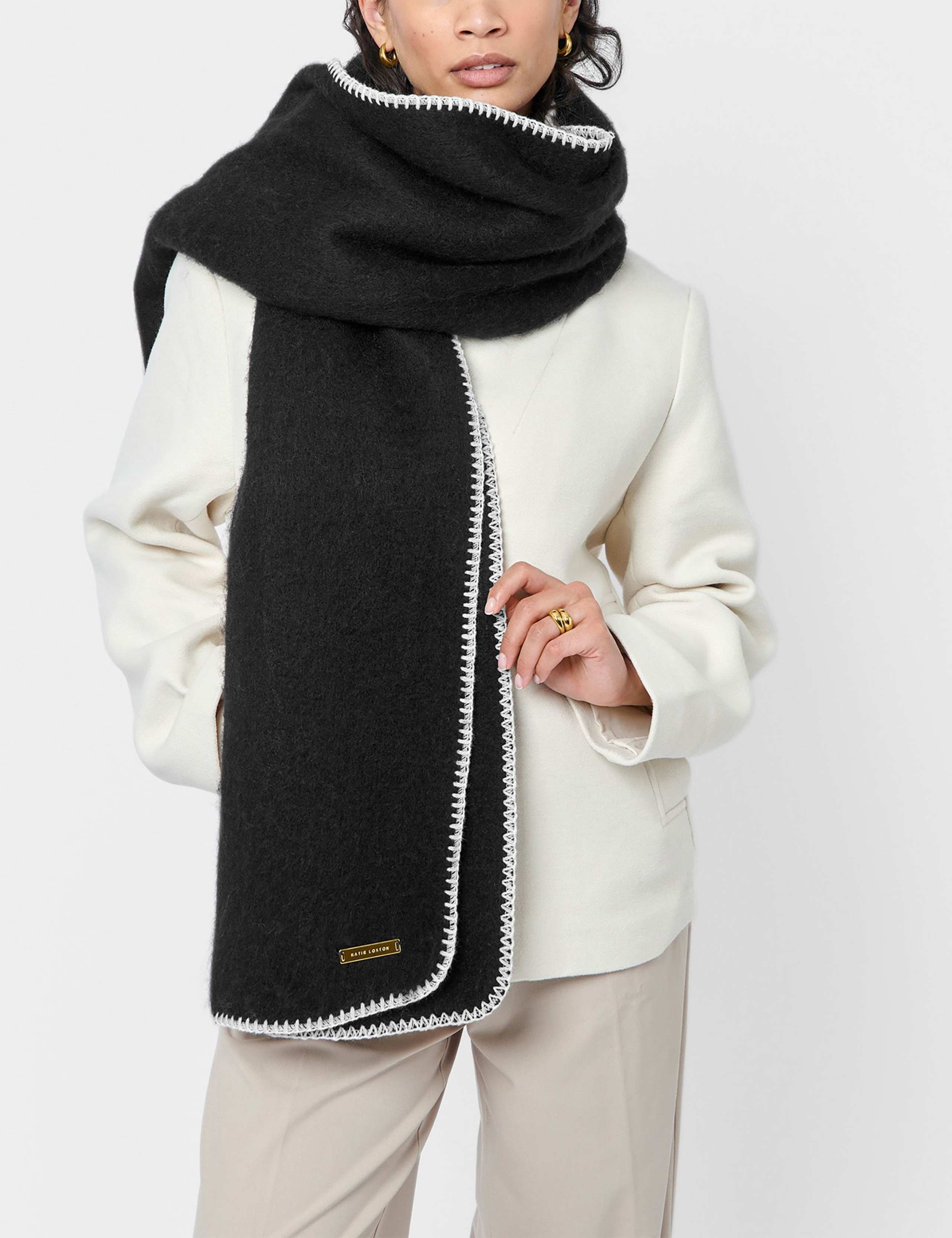 Personalised Whipstitch Oversized Scarf 1 of 4