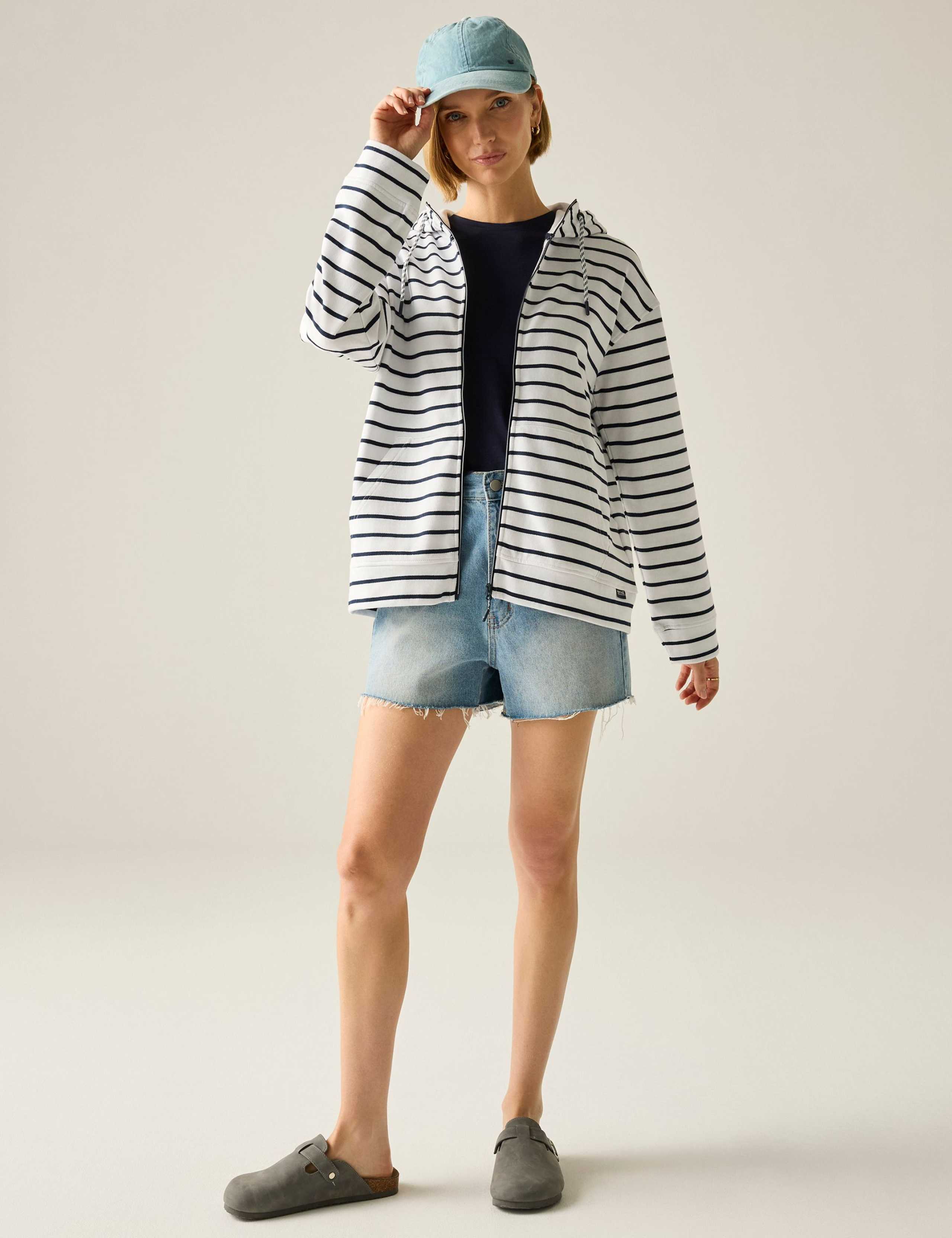 Bayletta Cotton Rich Striped Zip Up Hoodie 3 of 6