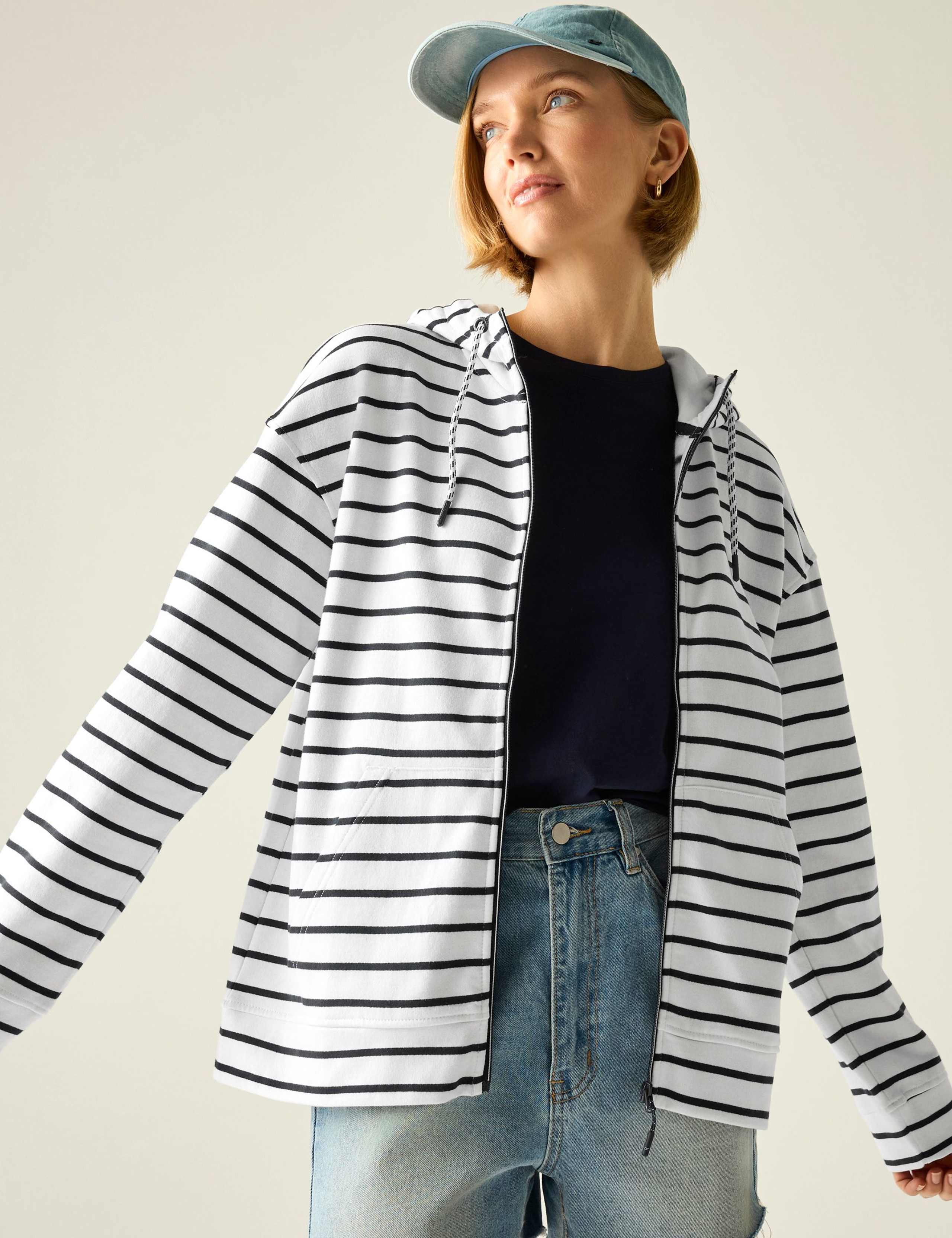 Bayletta Cotton Rich Striped Zip Up Hoodie 4 of 6