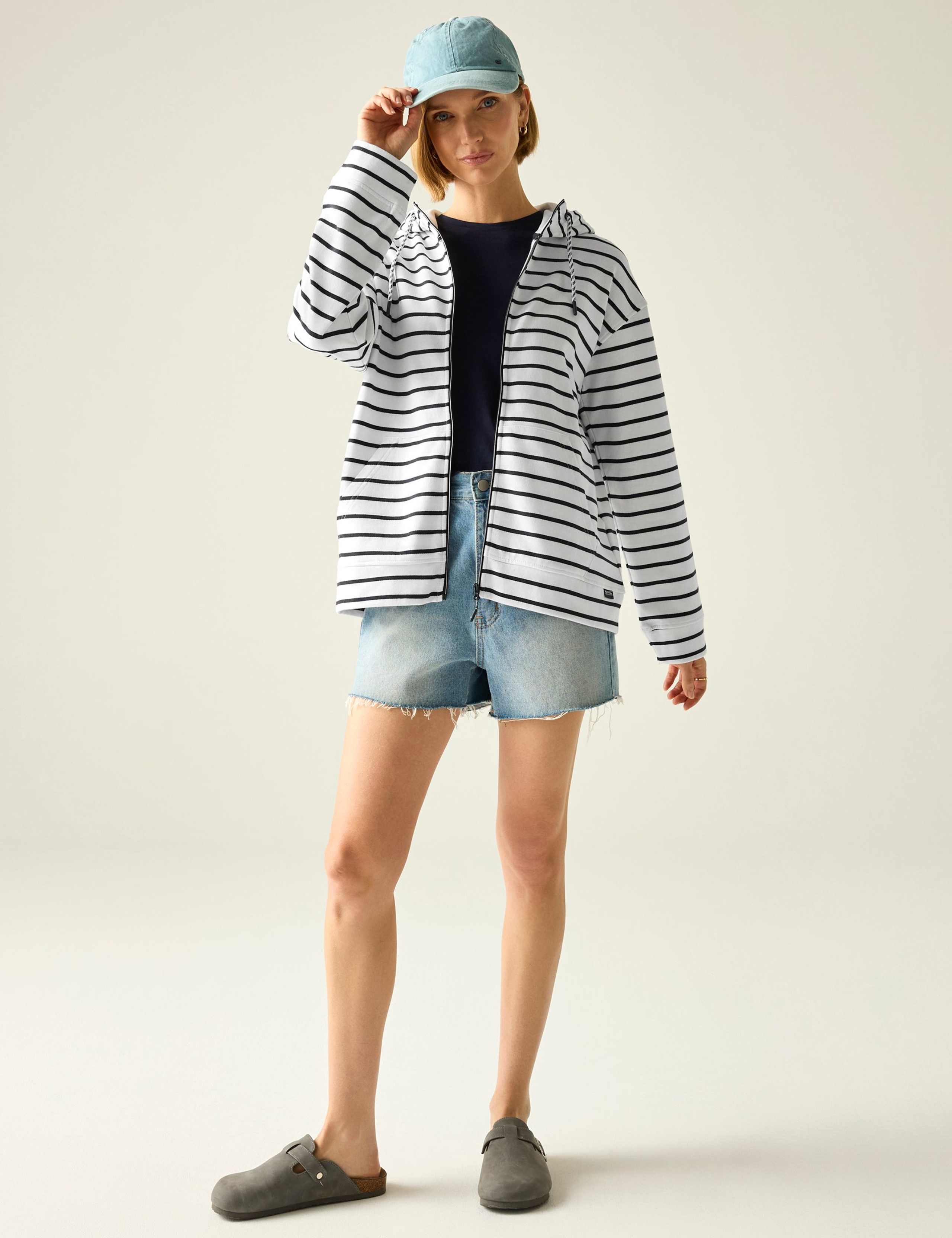 Bayletta Cotton Rich Striped Zip Up Hoodie 5 of 6