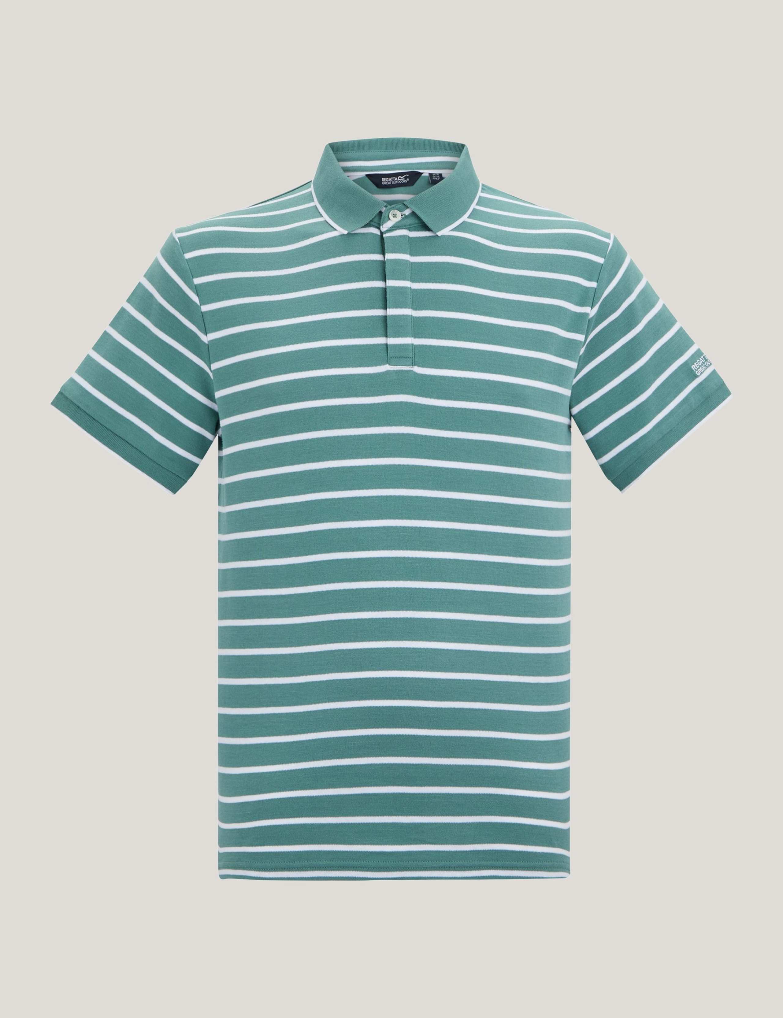 Tiver Pure Cotton Striped Polo Shirt 2 of 5
