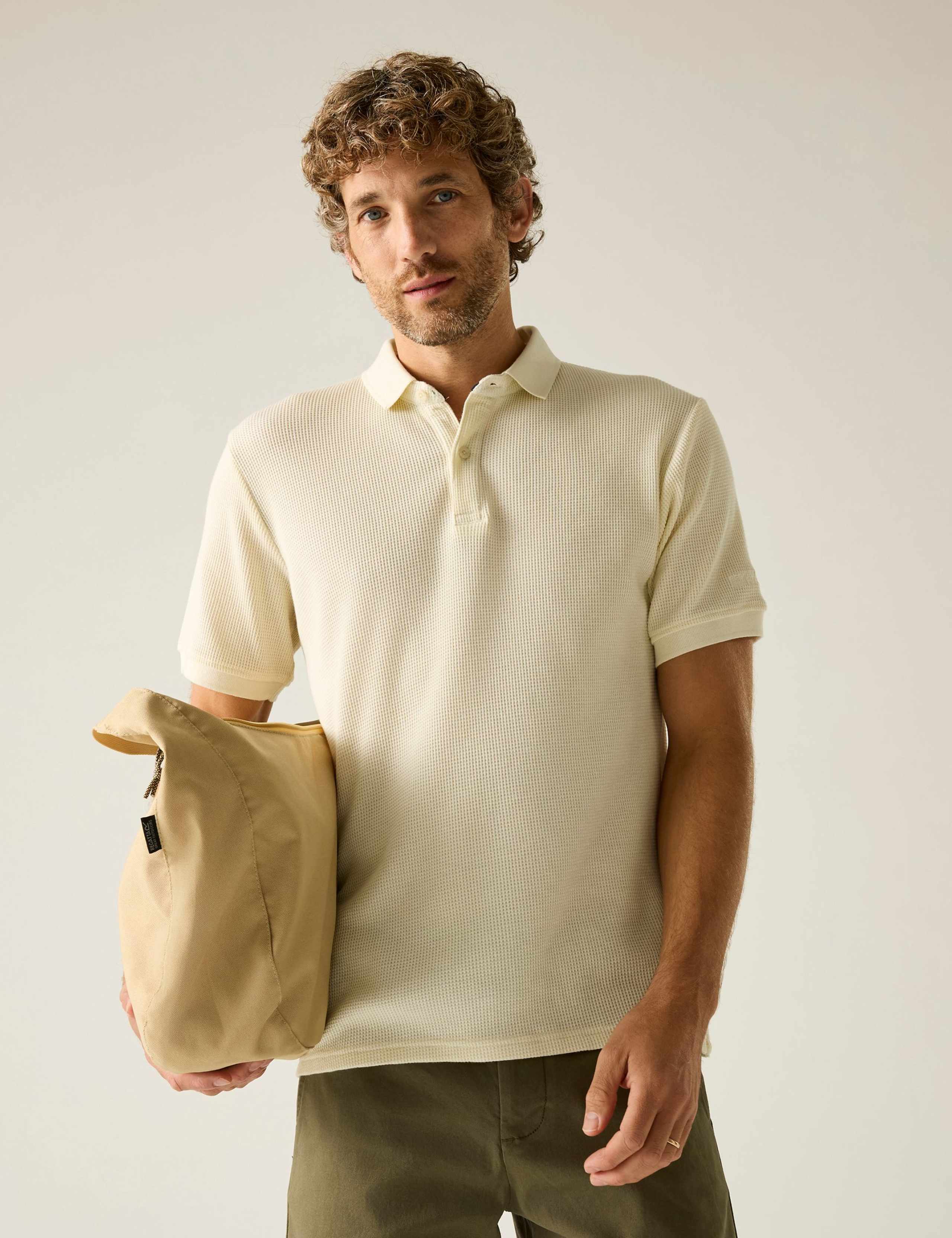 Adino Cotton Blend Waffle Polo Shirt 1 of 5