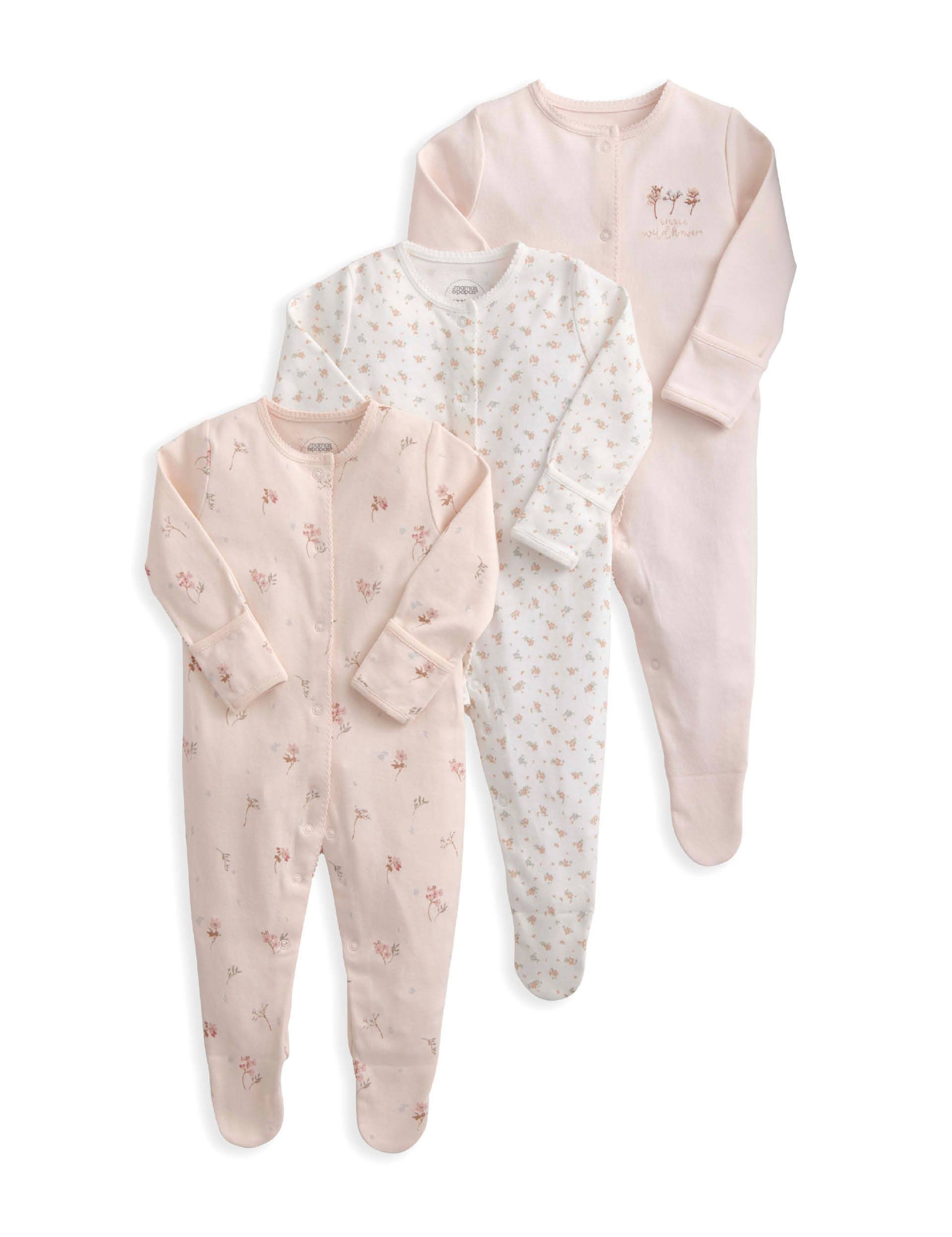 3pk Ditsy Floral Sleepsuits (0-24 Mths) 2 of 2