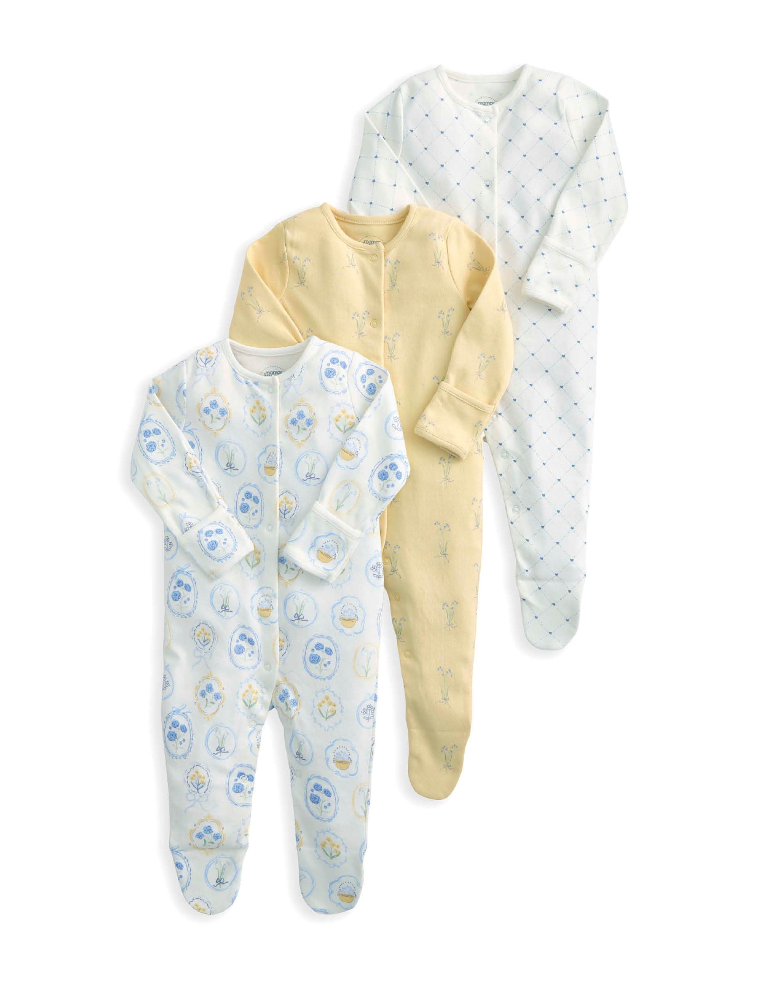 3pk Pure Cotton Printed Sleepsuits (0-24 Mths) 2 of 2