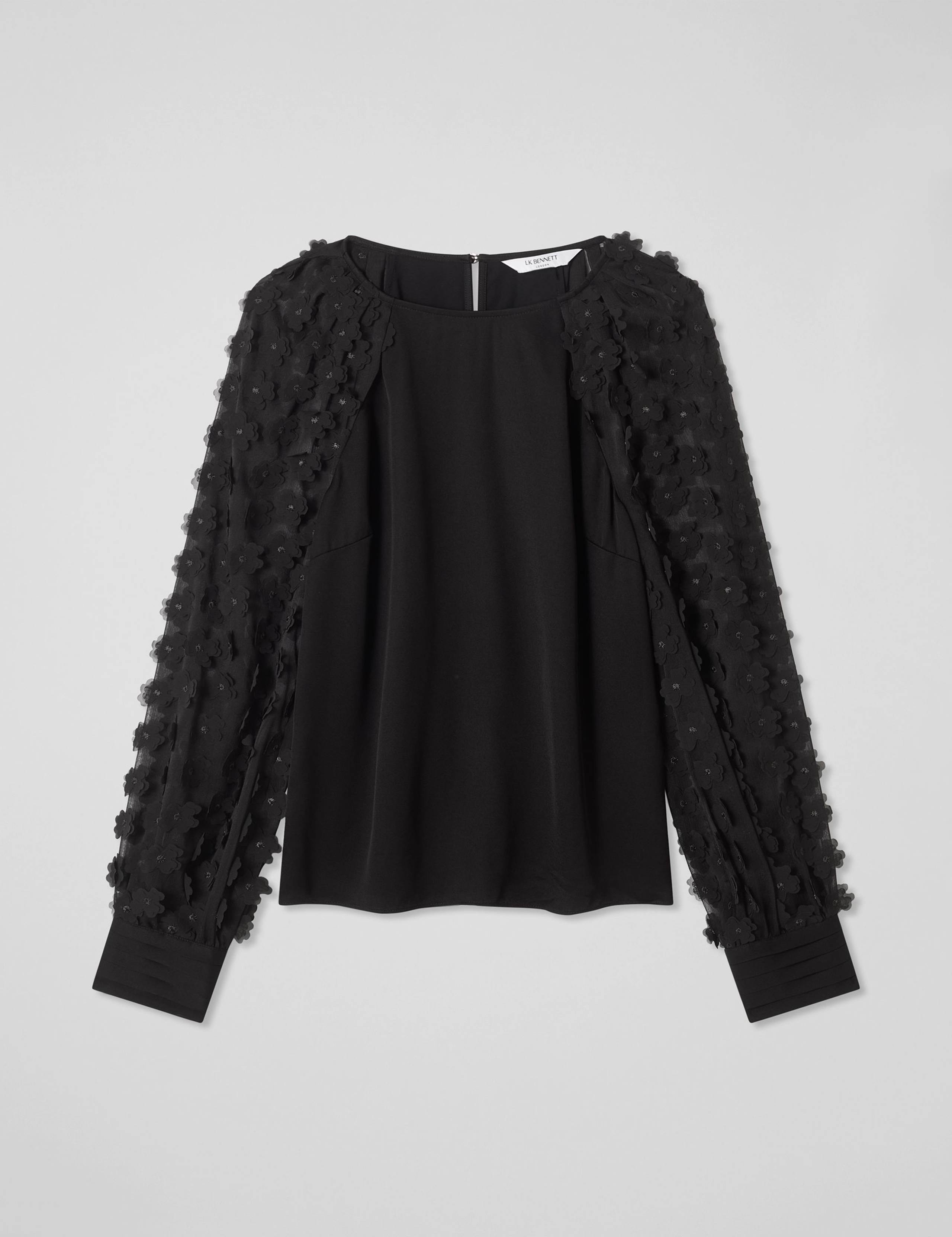 Chiffon Flower Embellished Blouse 2 of 3