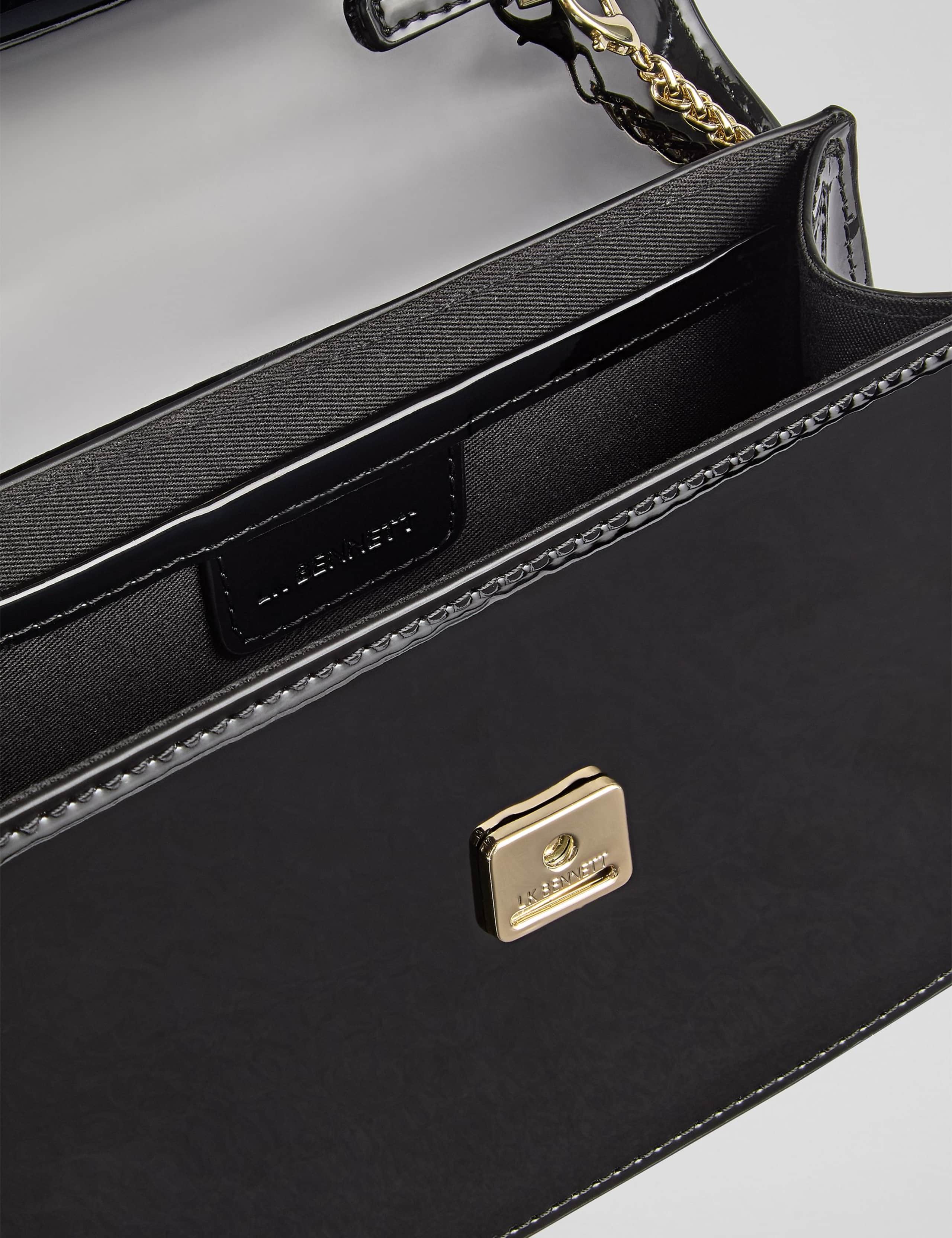 Leather Patent Top Handle Cross Body Bag 2 of 3