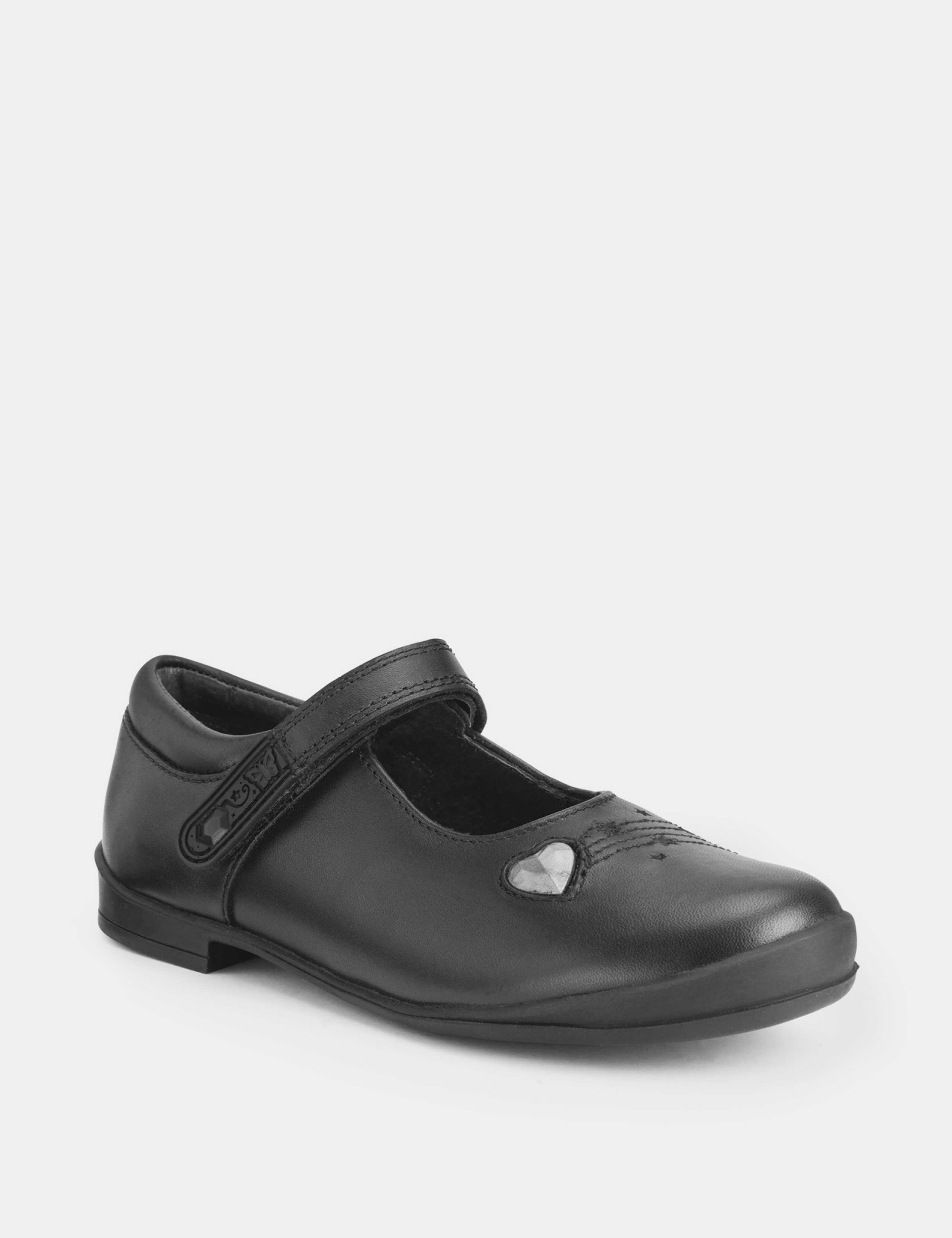 Kids' Leather Riptape School Shoes (9 Small - 3½ Large) 2 of 6