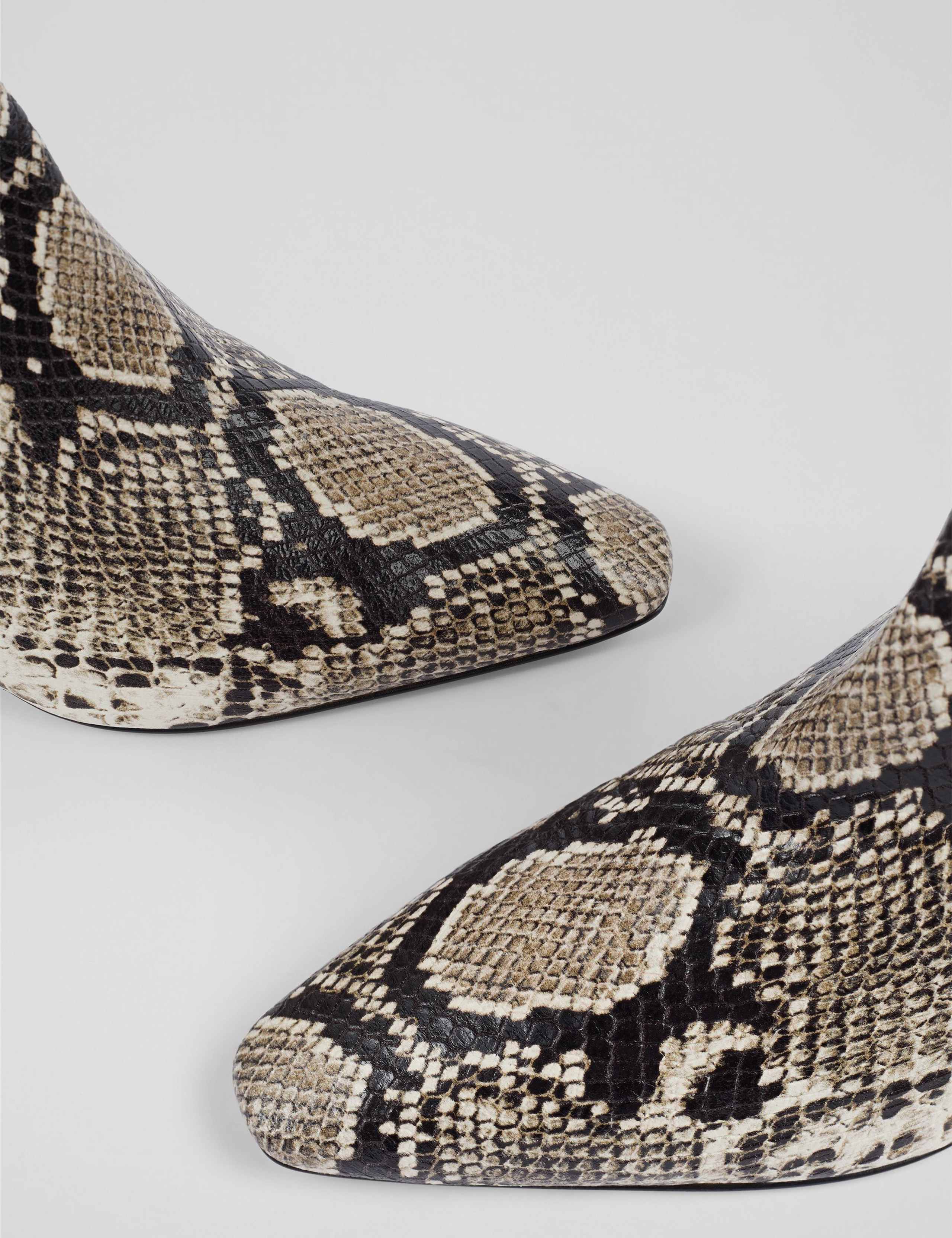 Leather Snake Print Knee High Boots 4 of 4