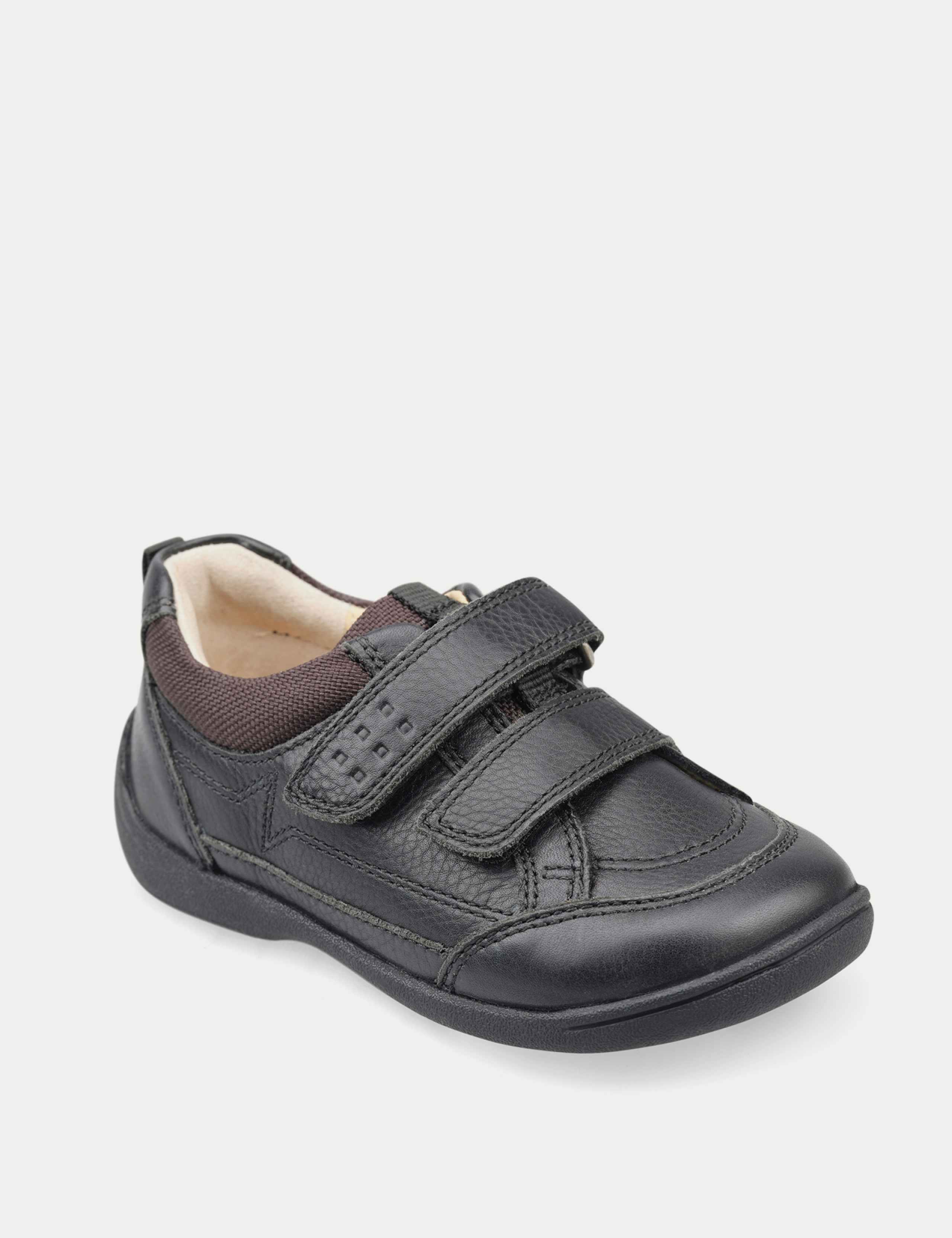 Kids' Leather Riptape Schoolwear Shoes (3 Small - 10.5 Small) 2 of 6