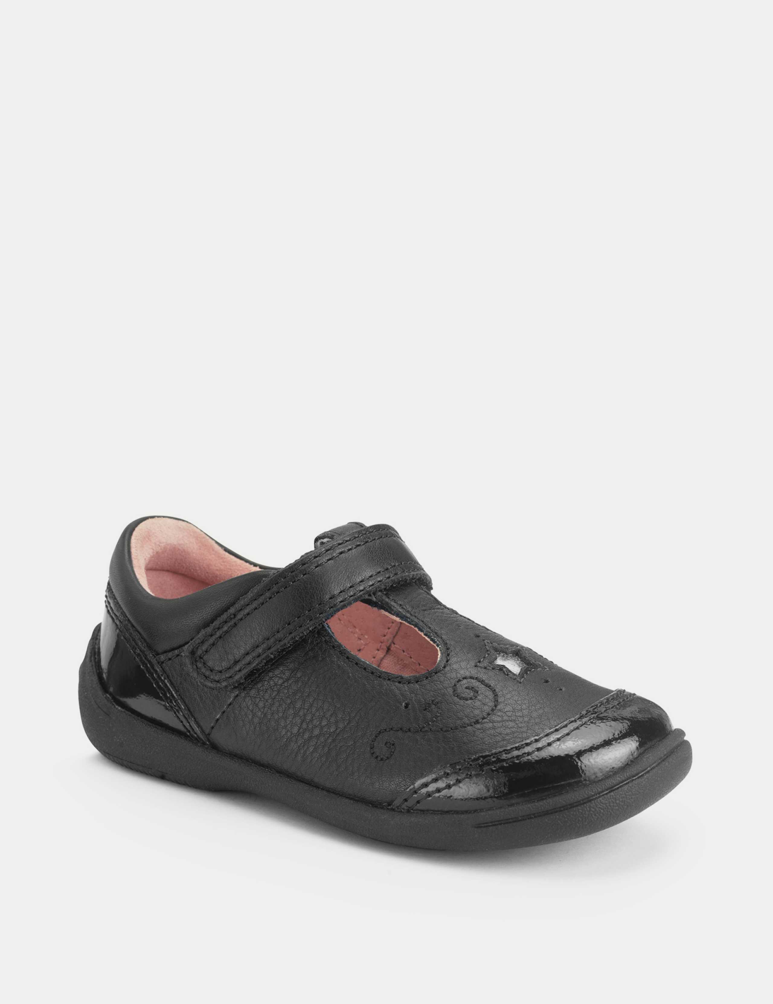 Kids' Leather Riptape School Shoes (6 Small-10½ Small) 2 of 6