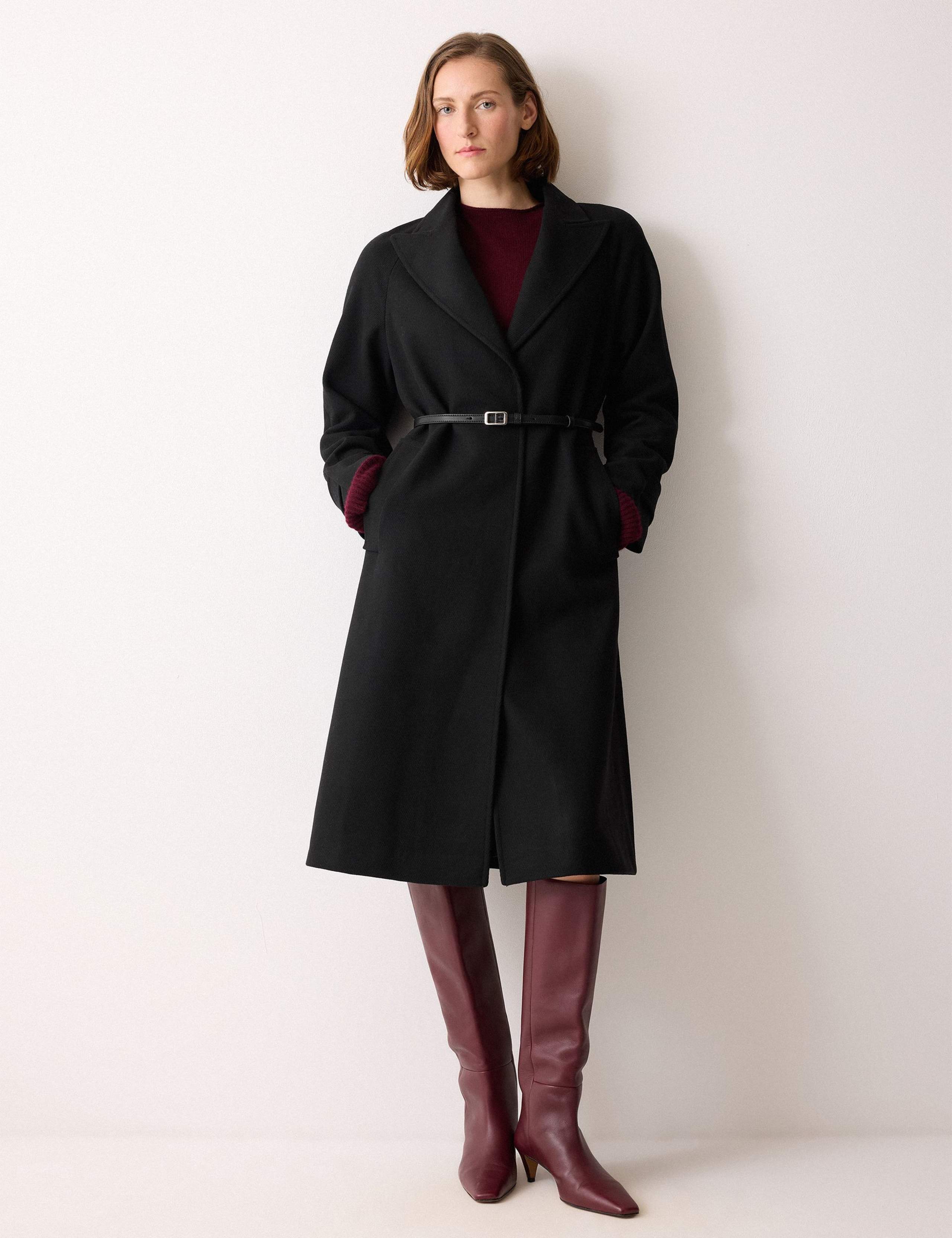 Wool Rich Twill Belted Wrap Coat 1 of 6
