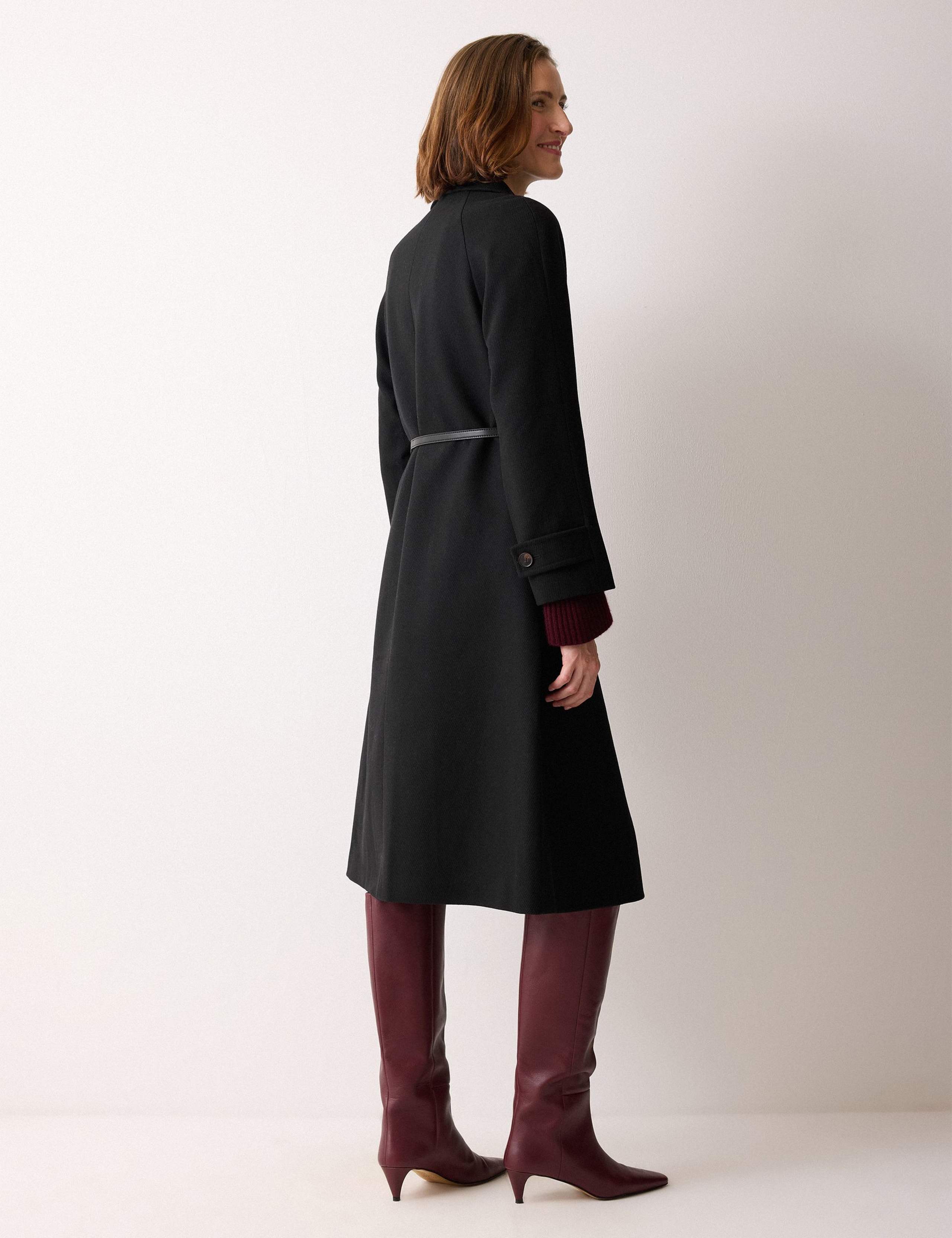 Wool Rich Twill Belted Wrap Coat 3 of 6