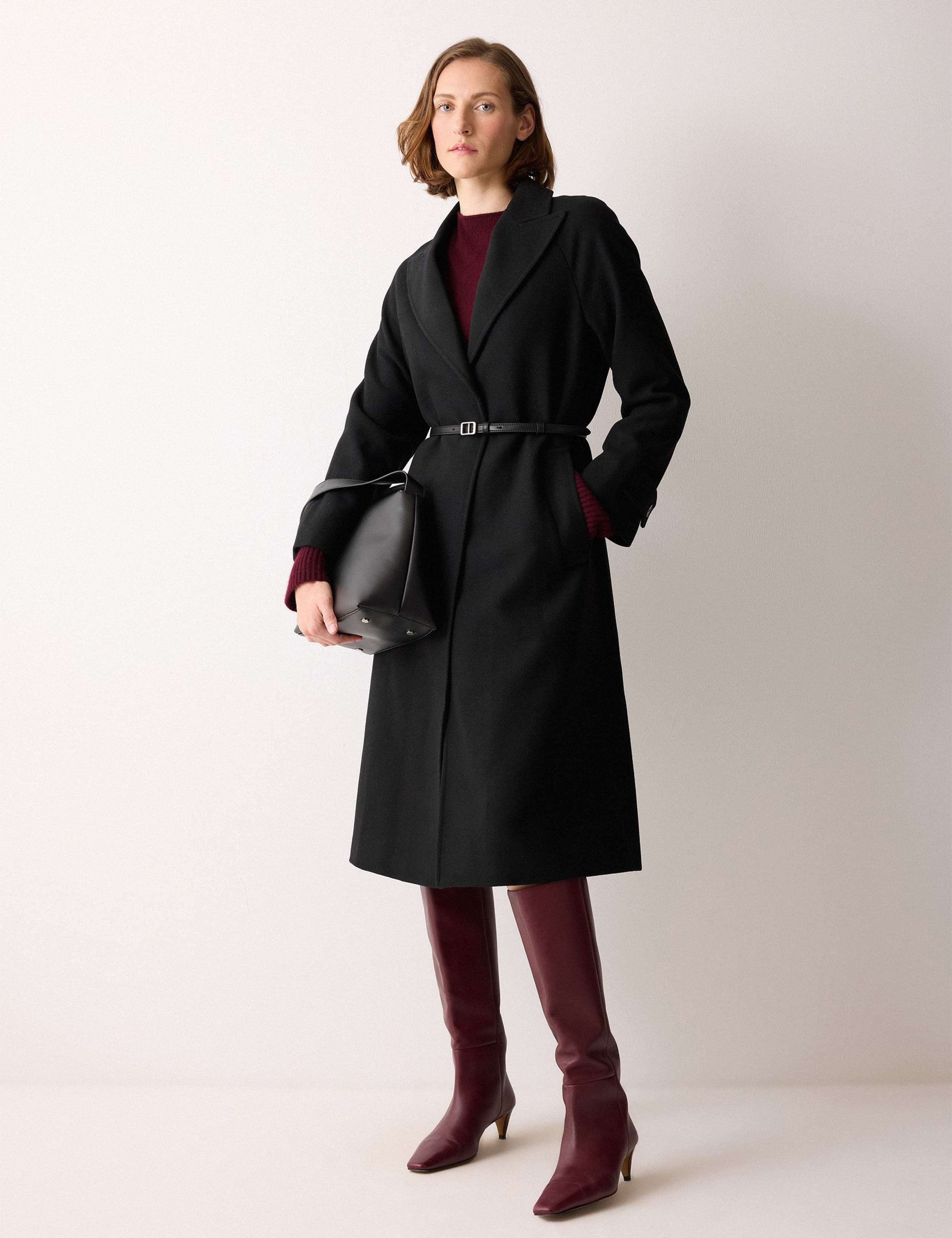 Wool Rich Twill Belted Wrap Coat 4 of 6