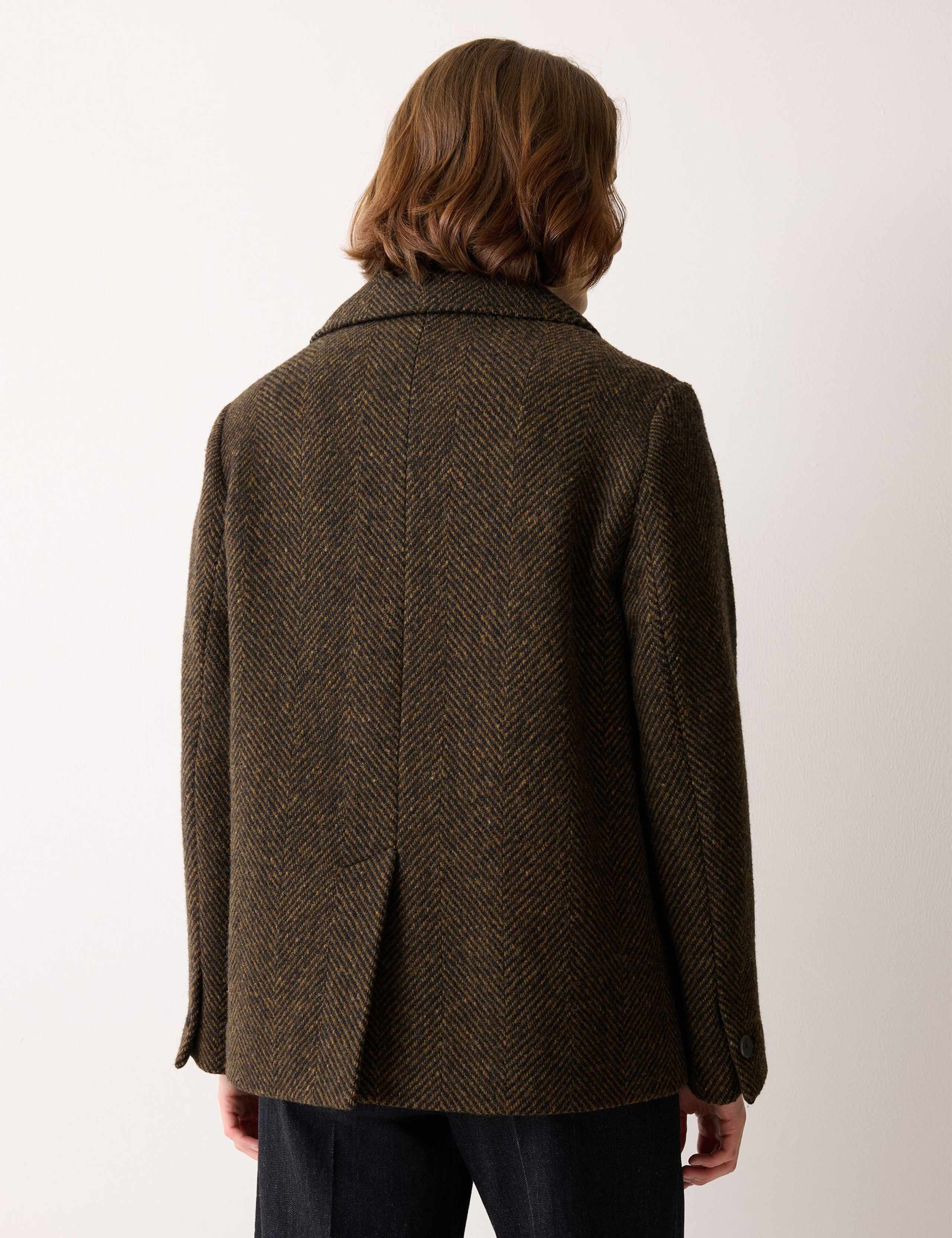 Wool Rich Herringbone Tailored Peacoat 5 of 6