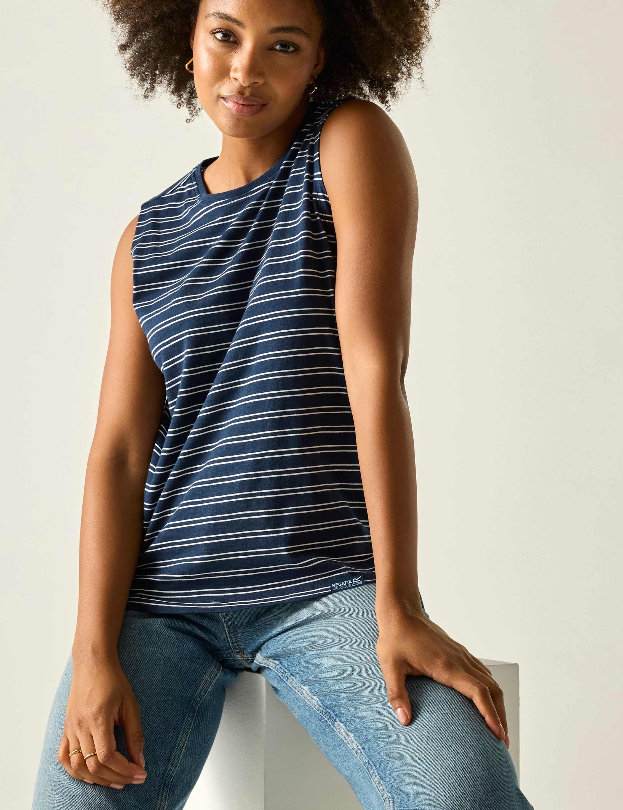 Fariene Pure Cotton Striped Vest Top 3 of 5