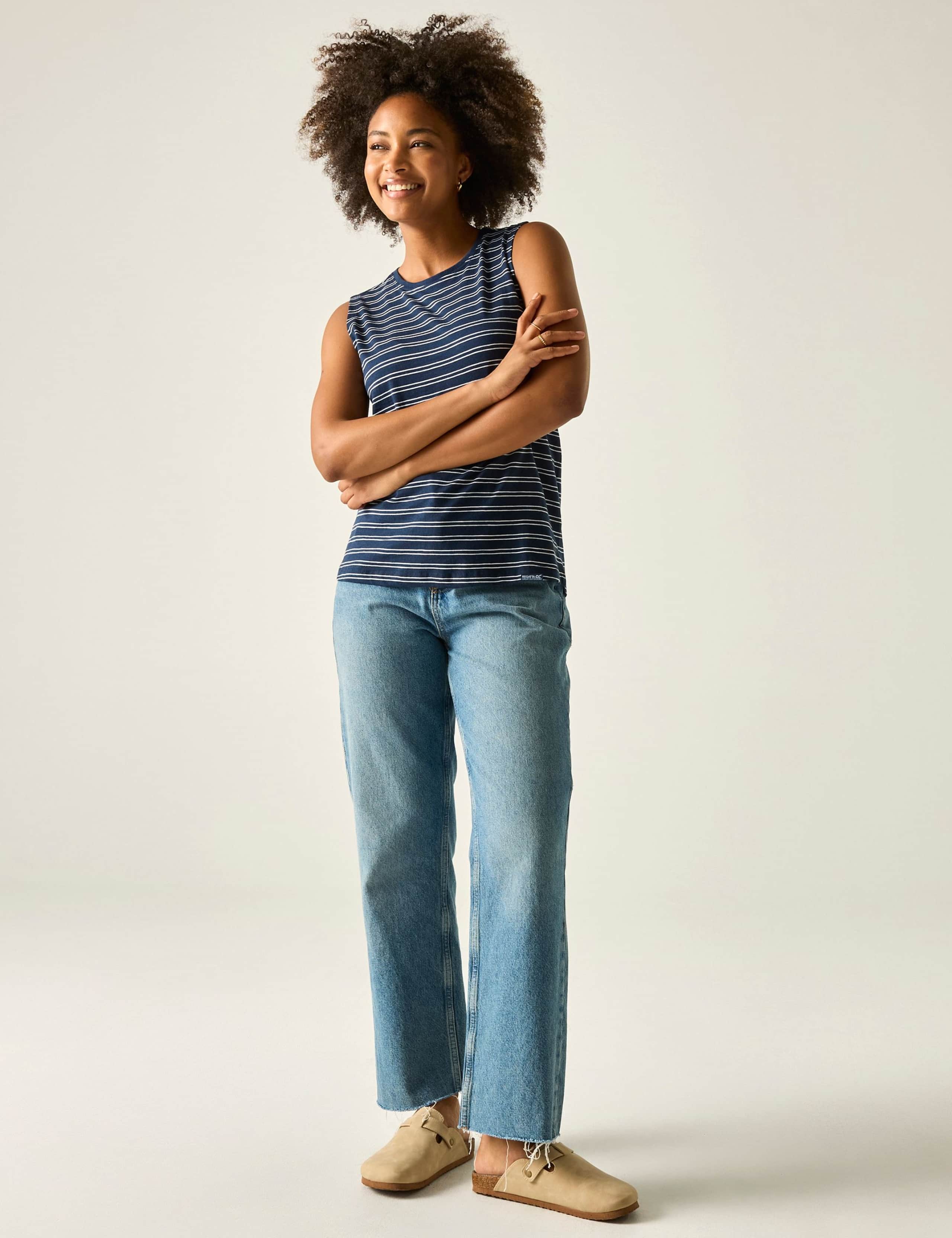 Fariene Pure Cotton Striped Vest Top 4 of 5