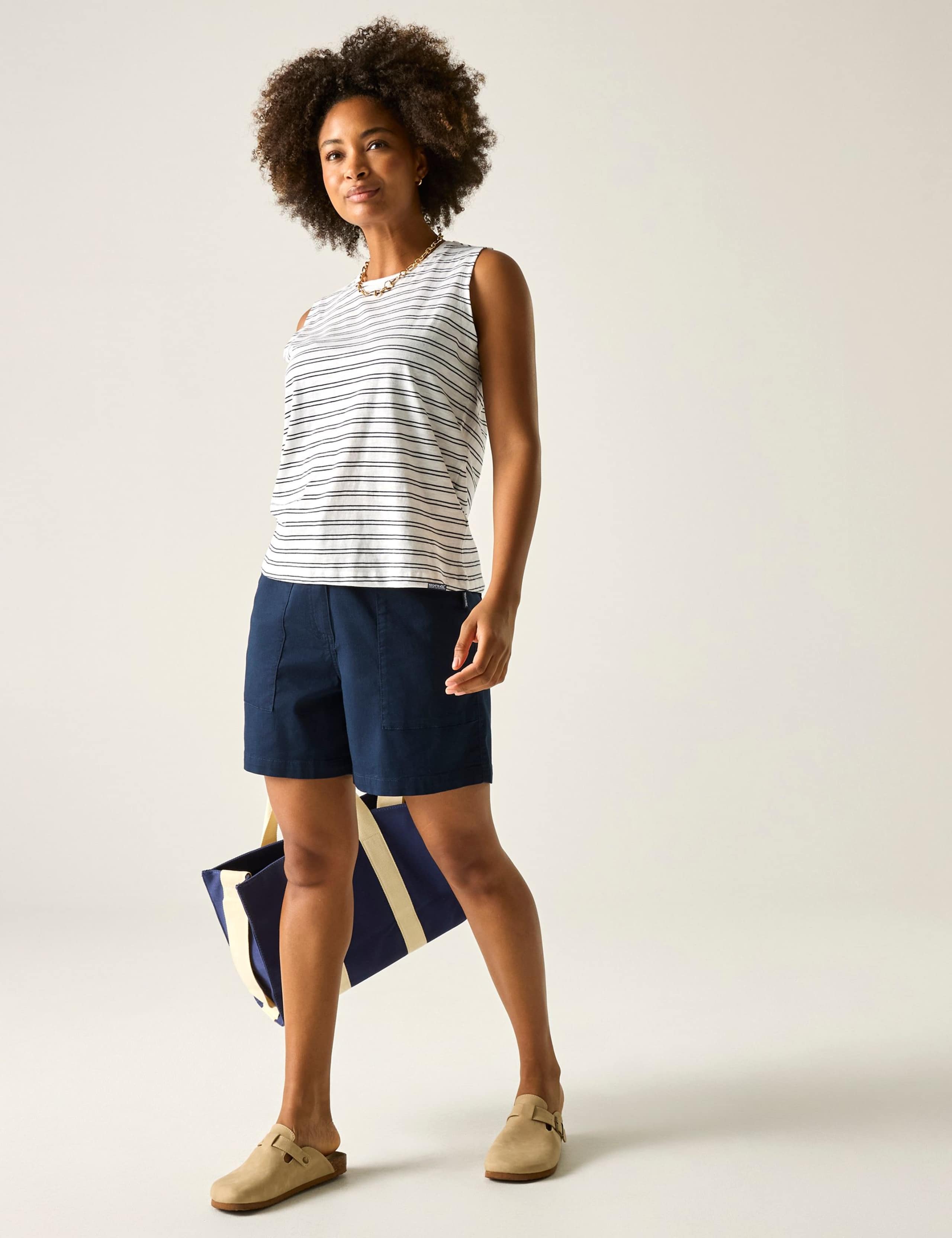 Fariene Pure Cotton Striped Vest Top 3 of 5