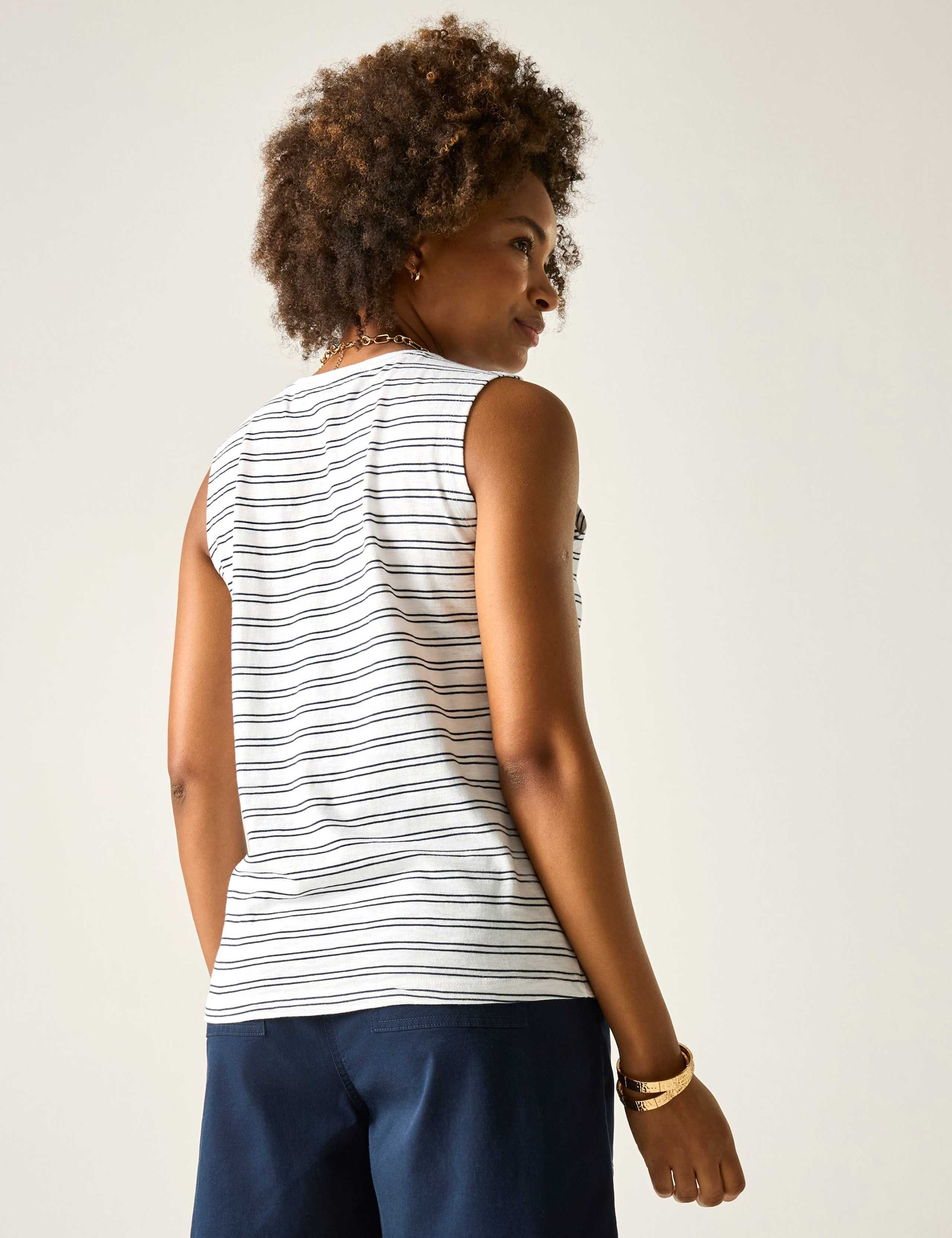 Fariene Pure Cotton Striped Vest Top 5 of 5