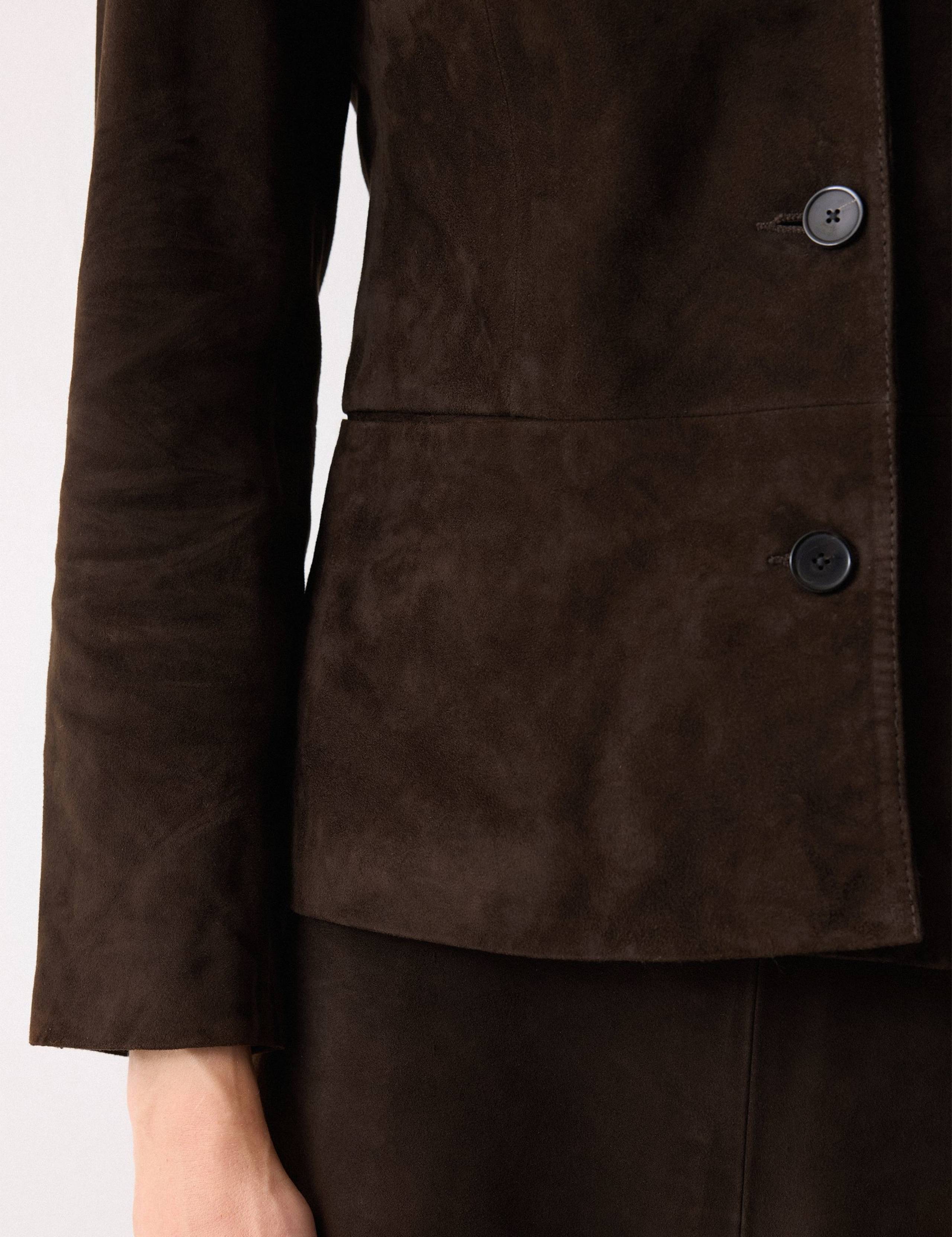 Suede Single Breasted Tailored Blazer 4 of 6