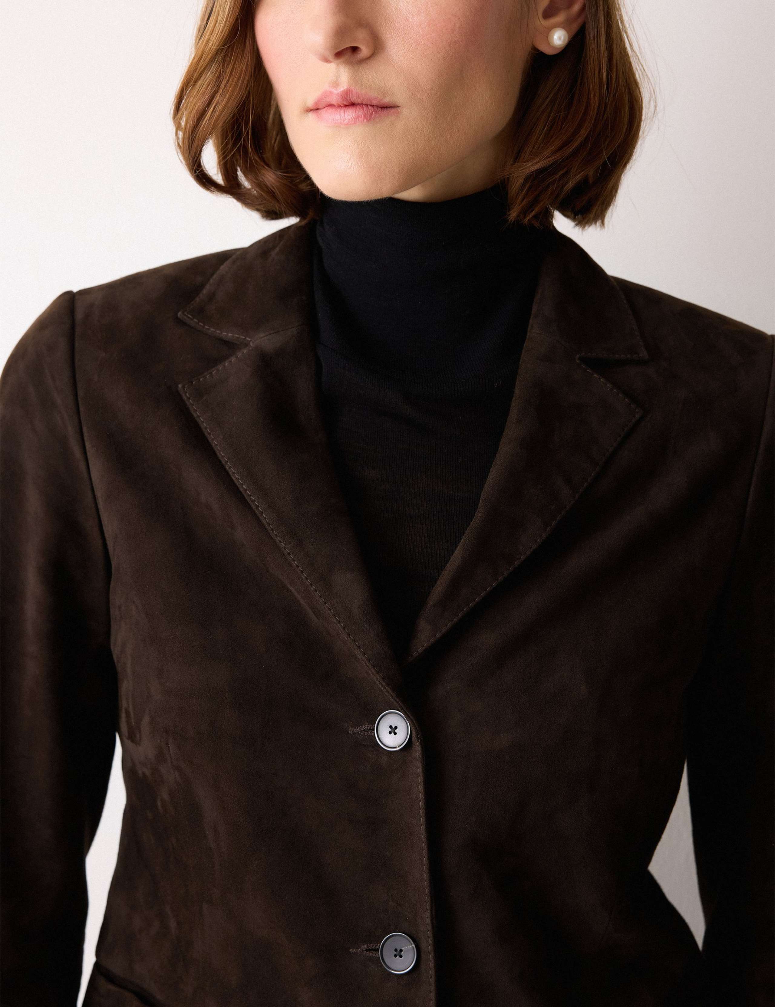 Suede Single Breasted Tailored Blazer 6 of 6