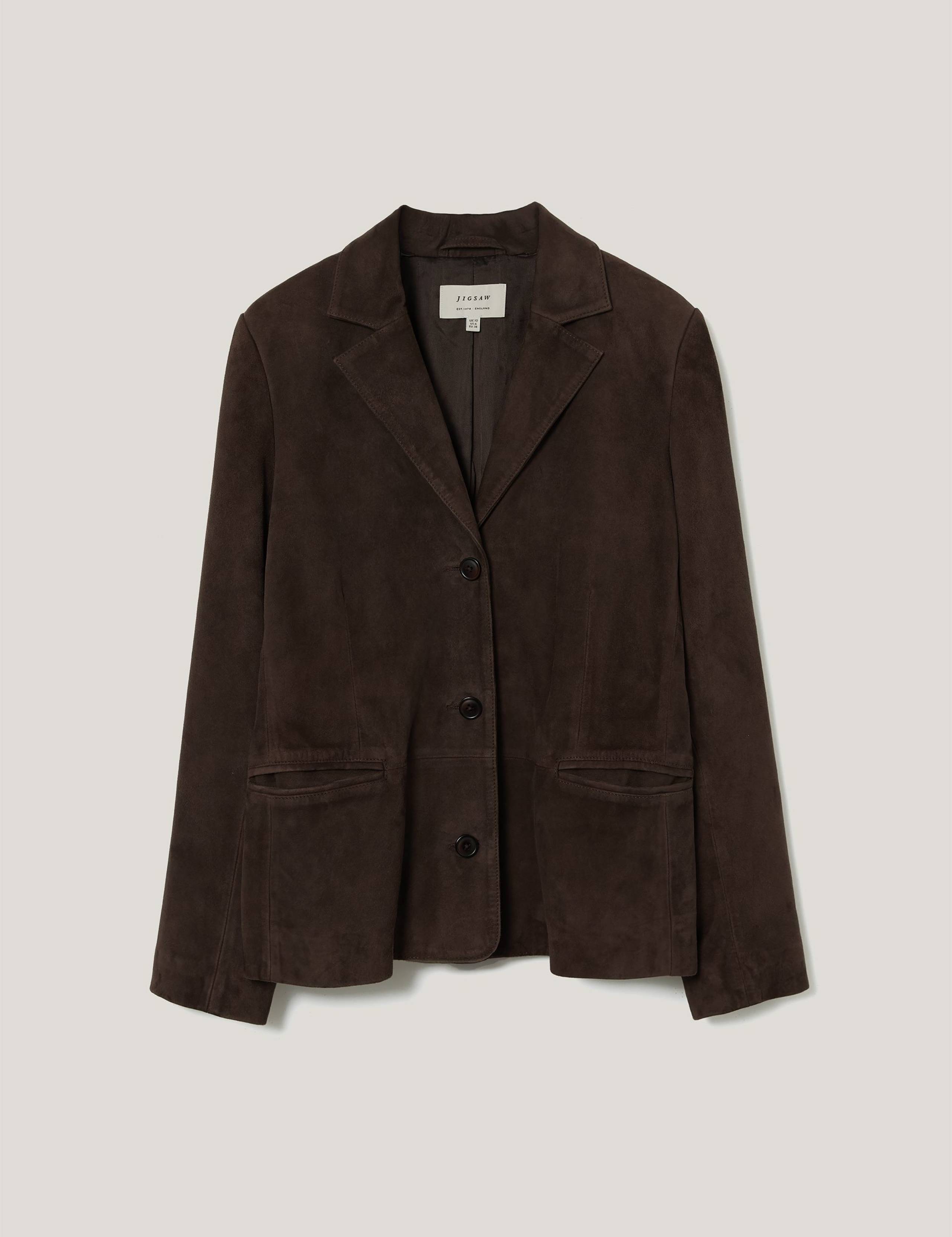 Suede Single Breasted Tailored Blazer 2 of 6