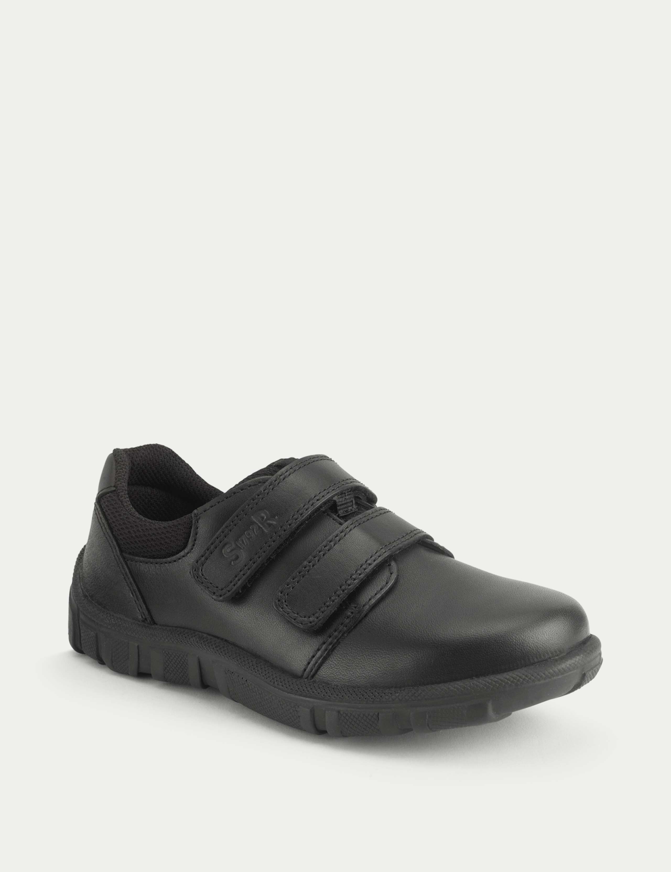 Kids' Leather Riptape School Shoes (9 Small - 3½ Large) 2 of 6