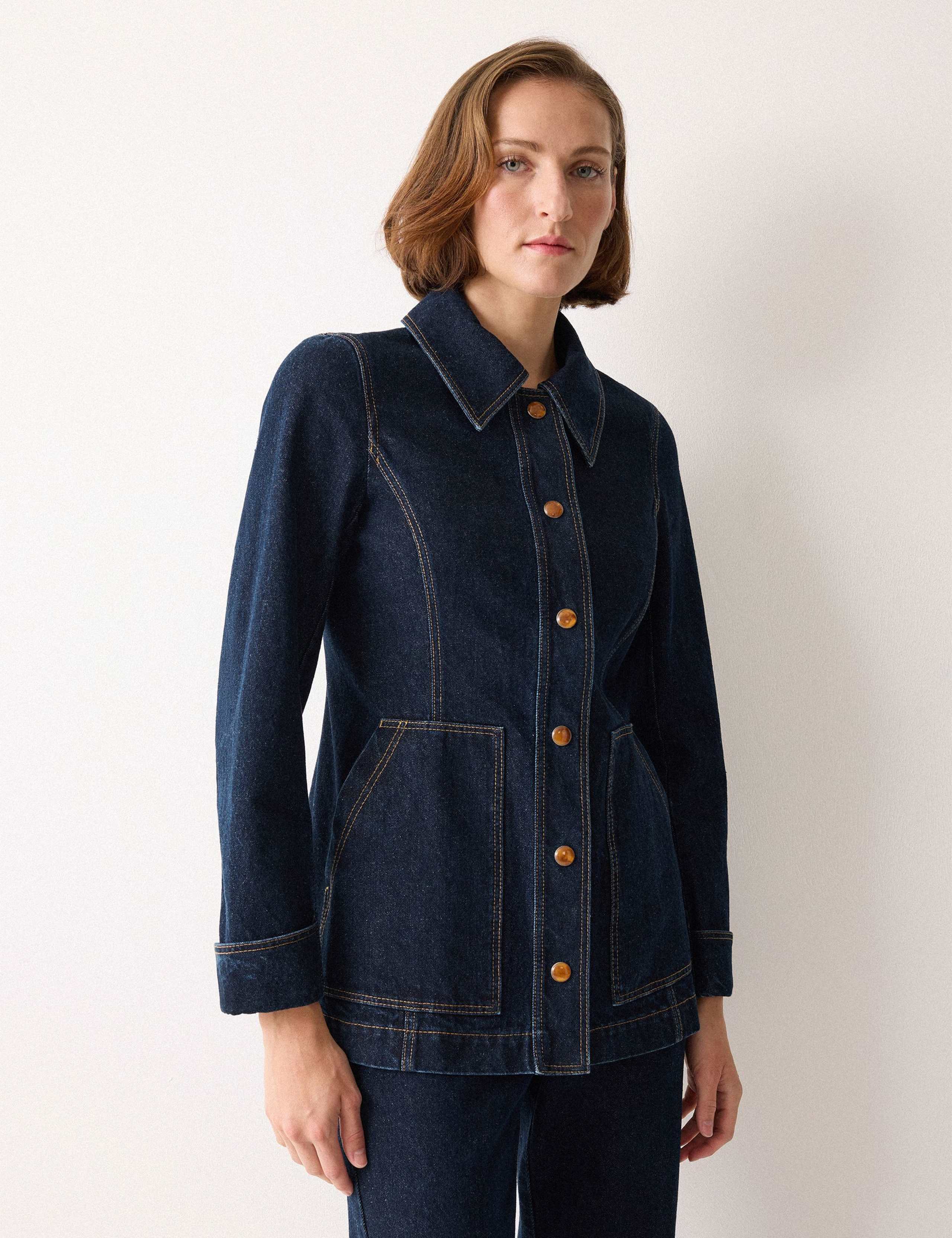 Denim Panelled Tailored Jacket 1 of 5